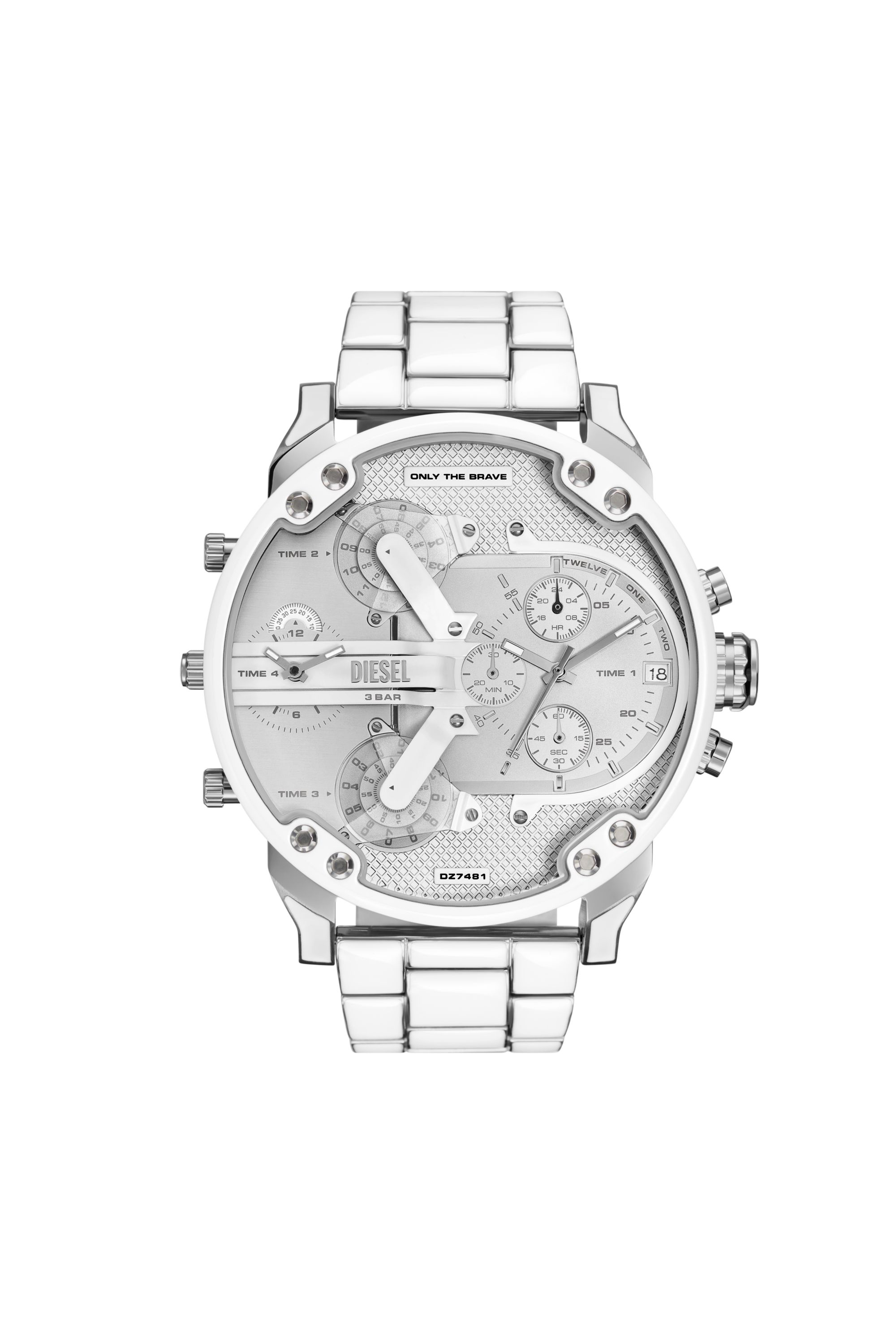Diesel - Mr. Daddy 2.0 Armbanduhr aus Edelstahl mit weißen Akzenten - Uhren - Herren - Silber