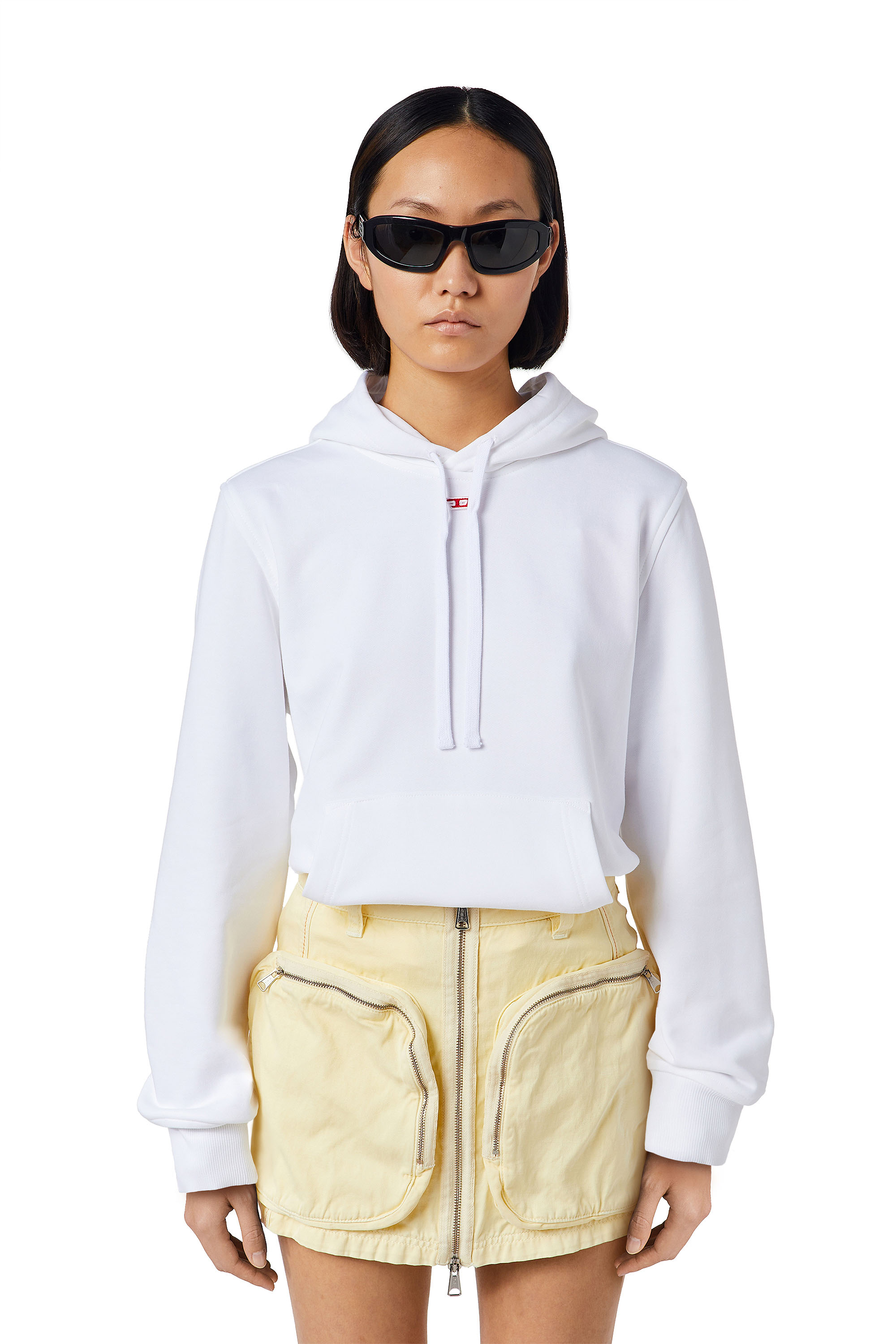 Diesel - Hoodie with embroidered D patch - Sweaters - Woman - White