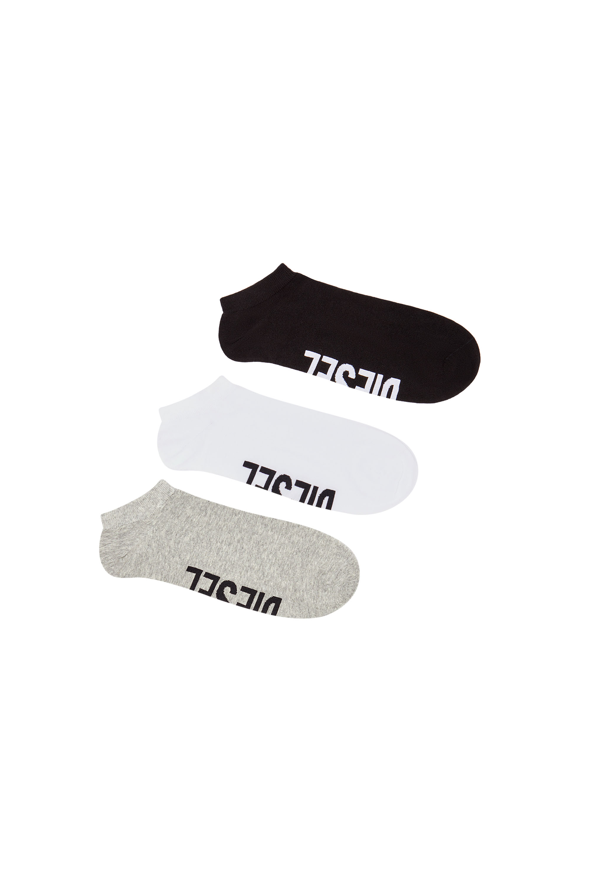 Diesel Multicolor Uomo - Set Da Tre Calzini Corti Con Logo Sul Collo Del Piede - Calzini Grande