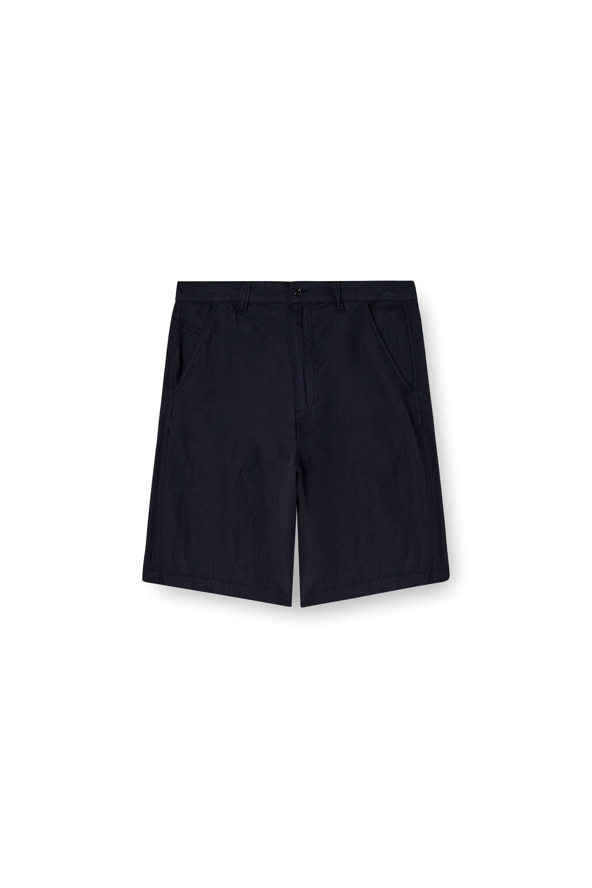 Diesel - P-HANT-CHINO-SHORT-PGBS, Man's Bermuda shorts in garment-dye linen blend in Black - 4