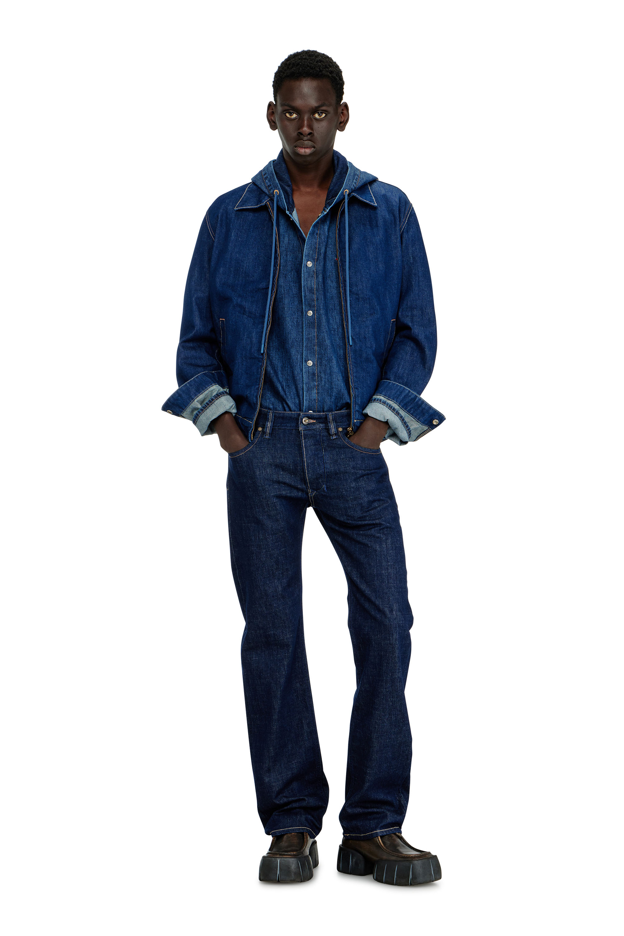 Diesel - Man's Regular Jeans 1985 Larkee 007EQ, Dark Blue - 2