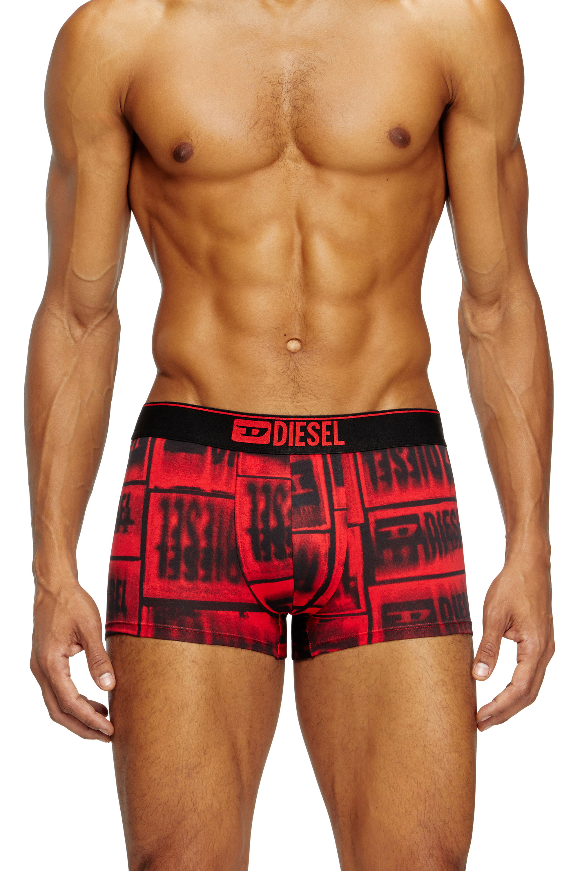 Diesel - DAMIEN-D-BOX, Man's Boxer briefs with faded logo print in Red - 3
