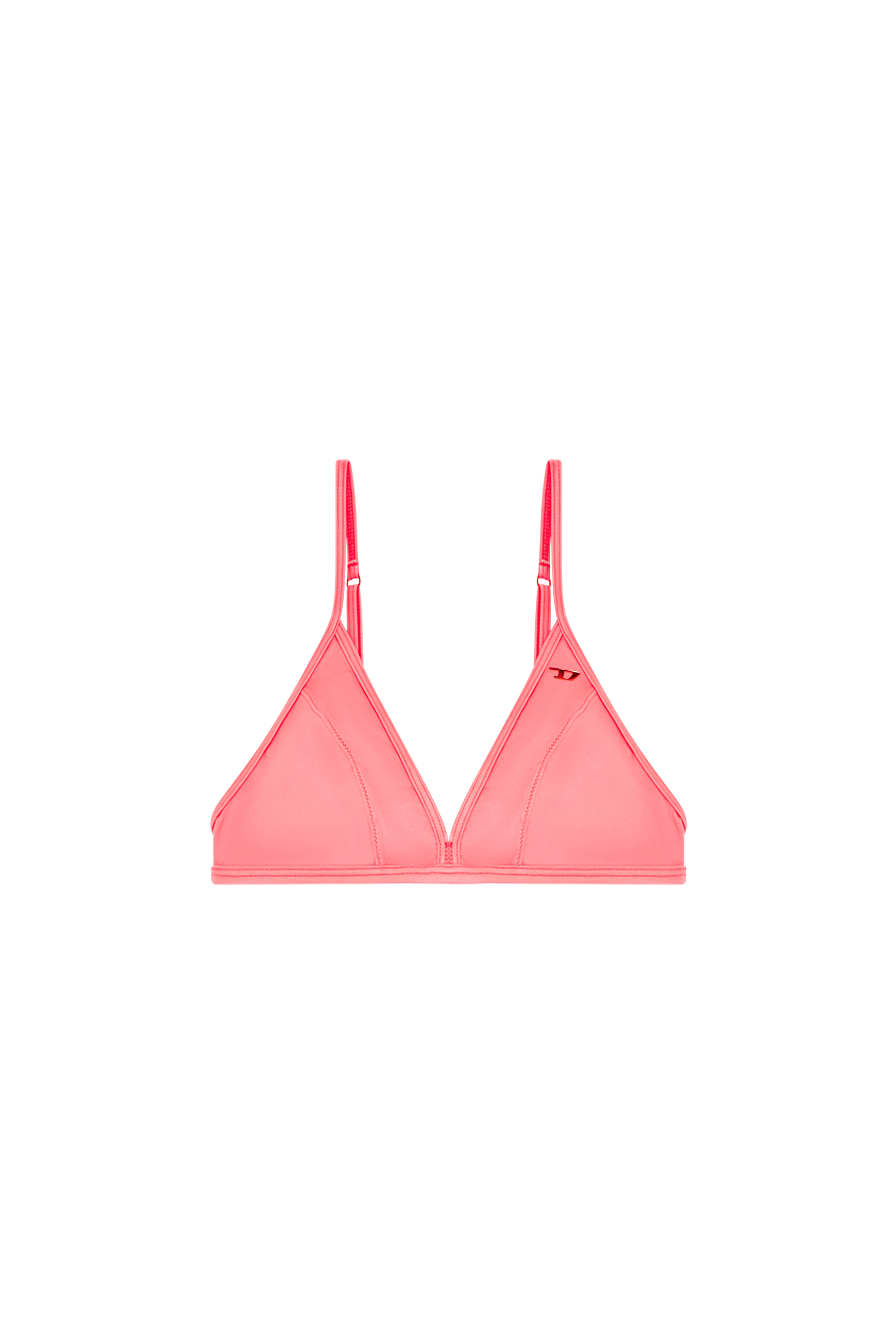 Diesel Top Bikini Fluo Con Logo D In Pink