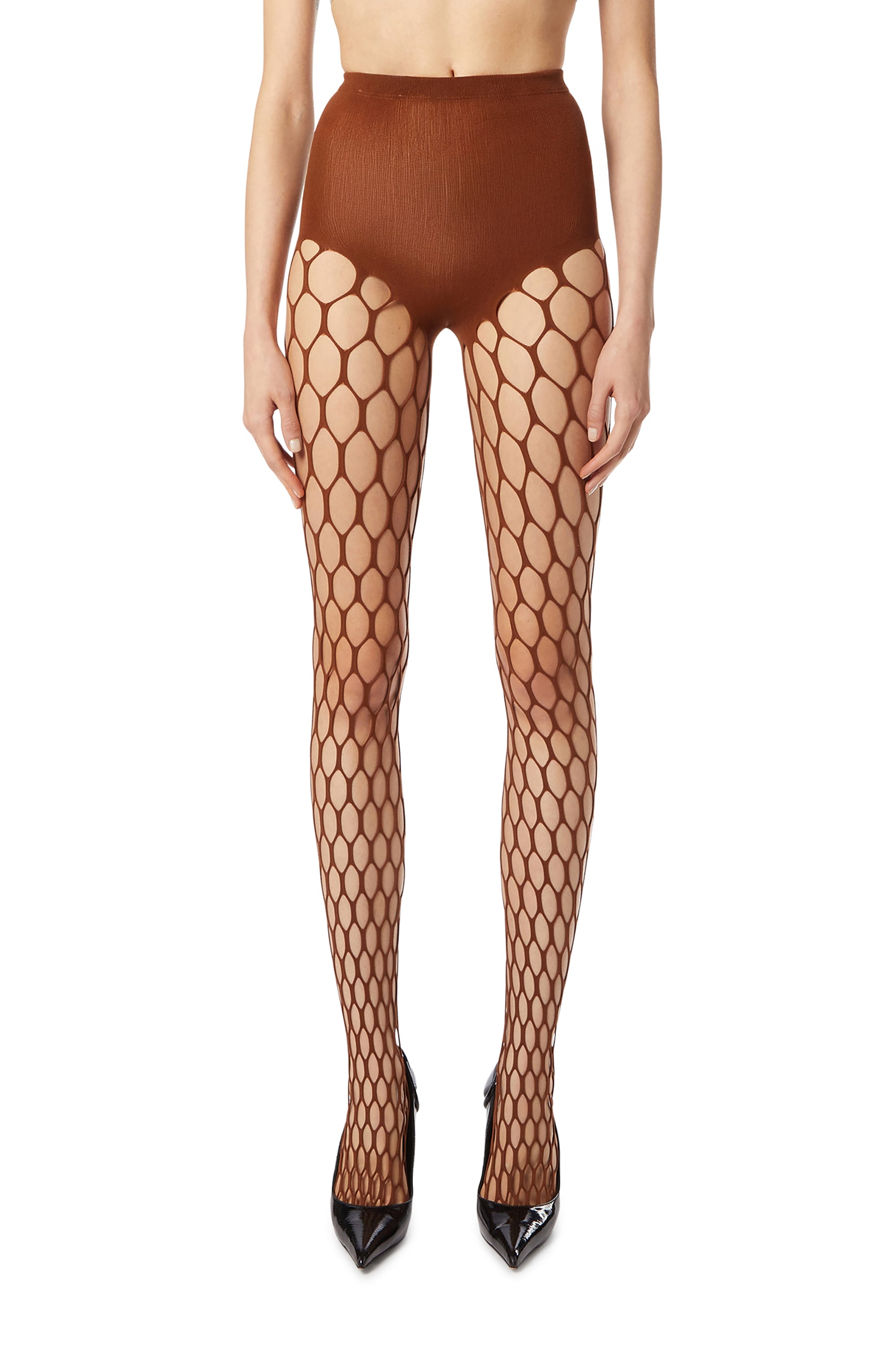 Diesel - Stretchy mesh-knit tights - Shorts - Woman - Red