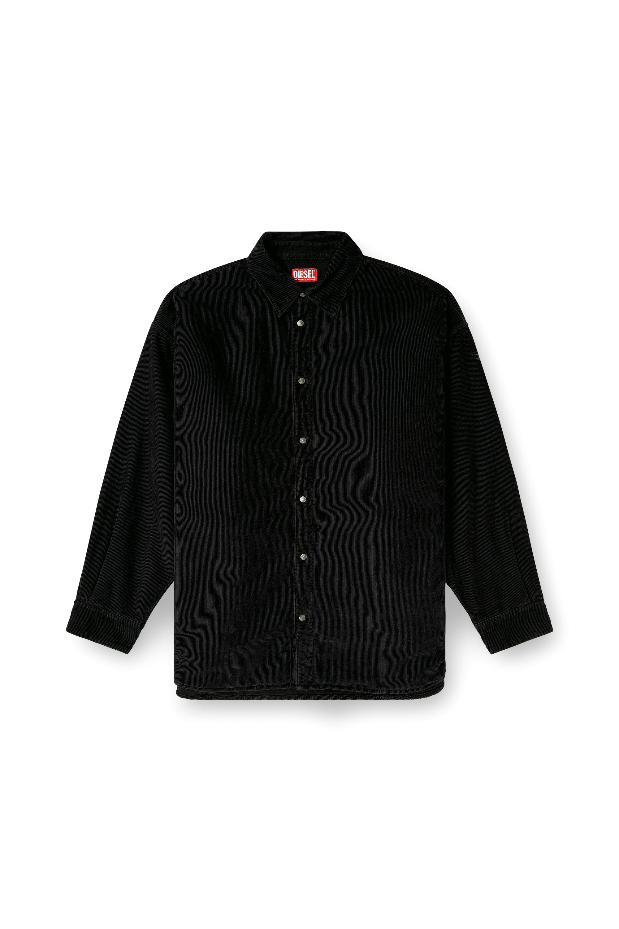 Diesel - S-BAGGY-PADD-HGBK, Man's Cotton shirt with Oval D embroidery in Black - 3
