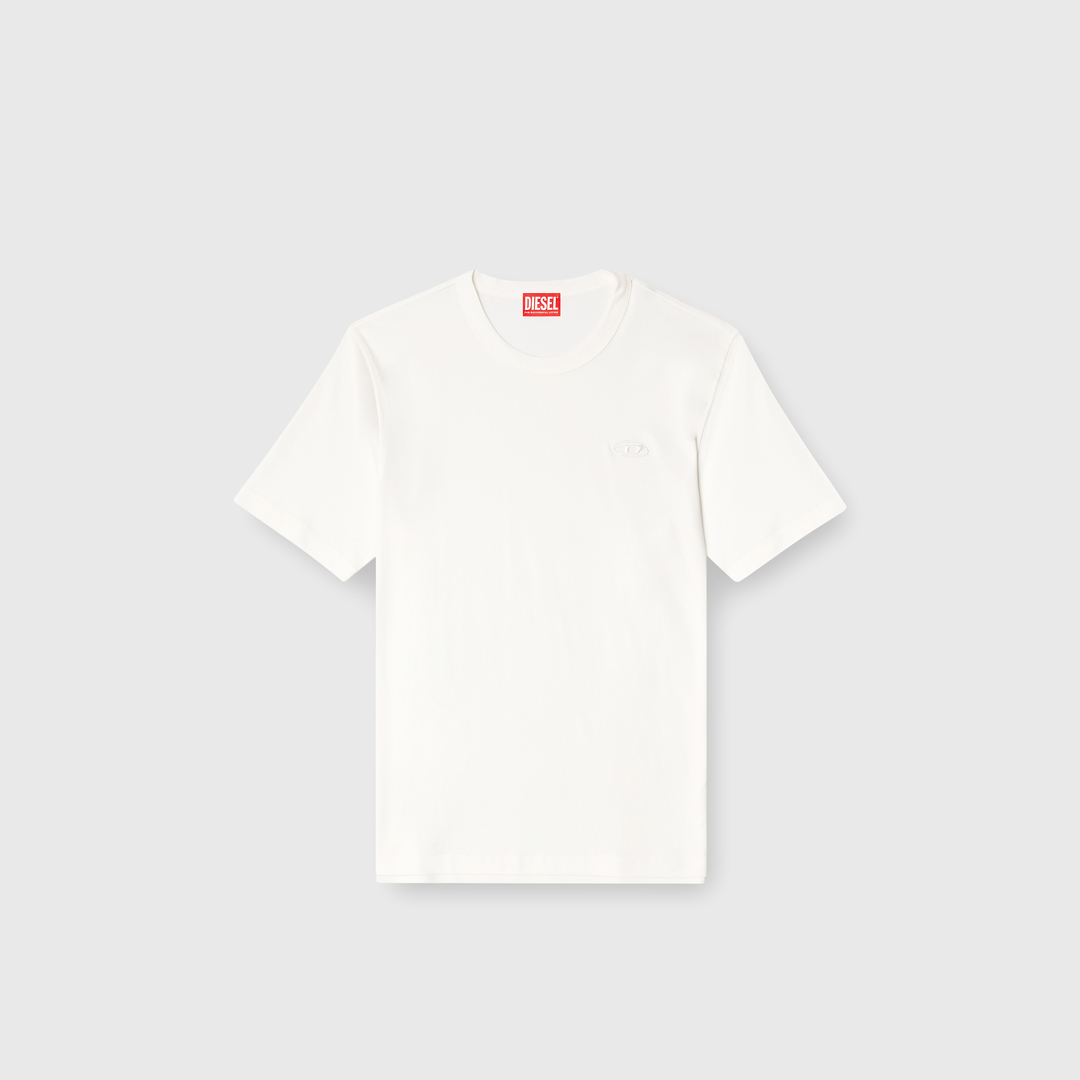 Diesel - T-shirt with tonal logo embroidery - T-Shirts - Man - White