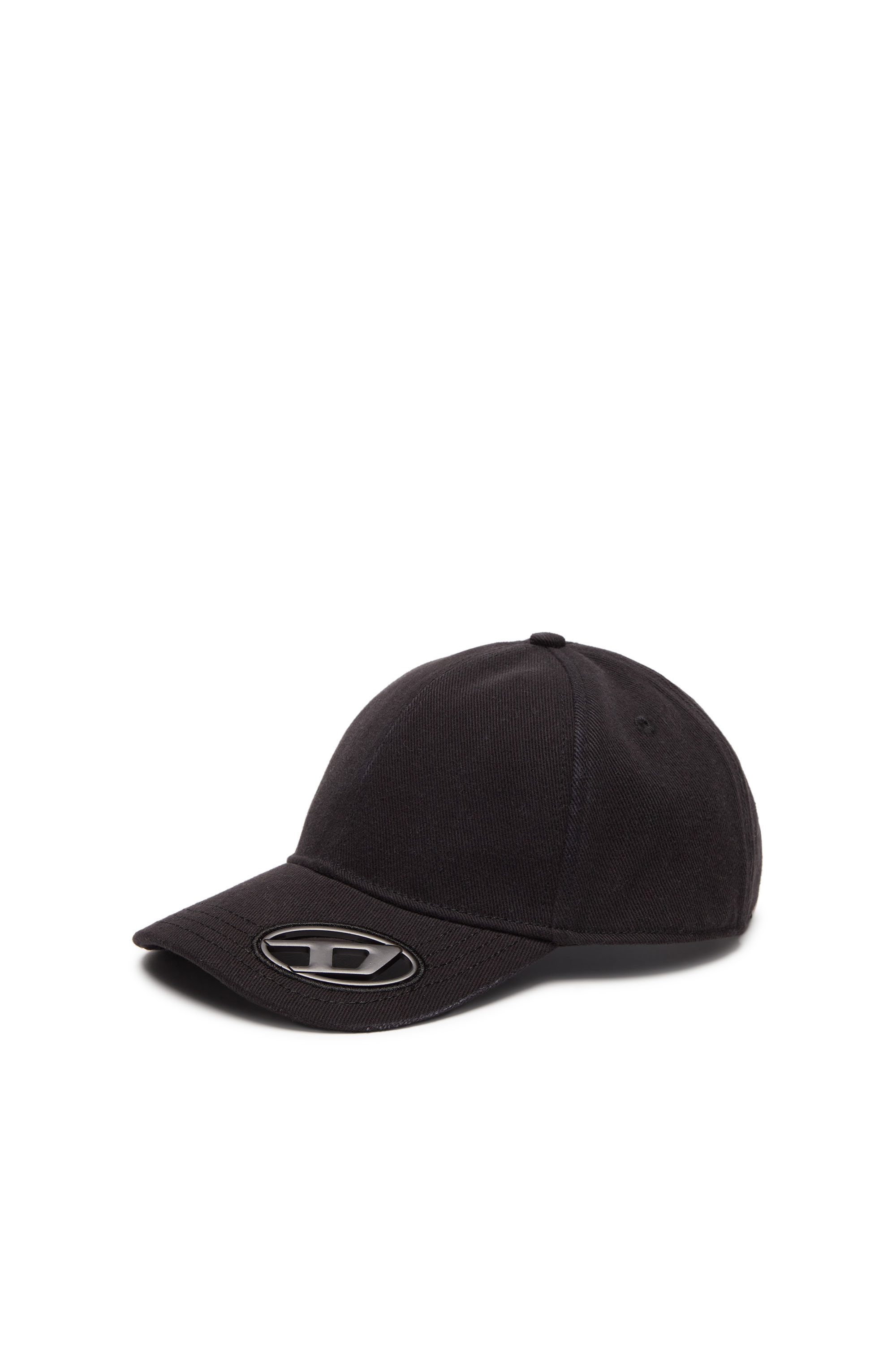 Diesel Baseball Cap With Oval D Plaque In Black