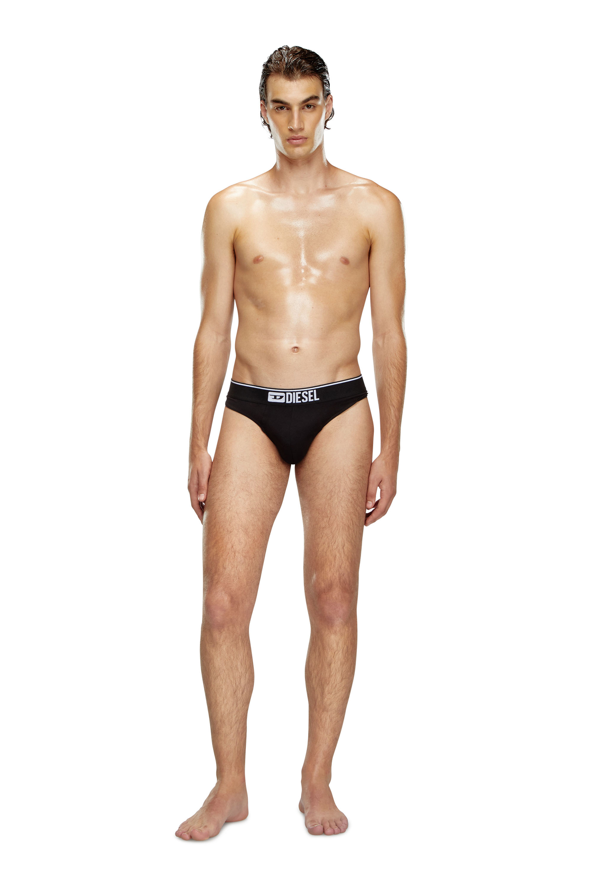 Diesel - UMBR-STRINGTHREEPACK, Man's Three-pack of thongs with logo waist in Black - 2