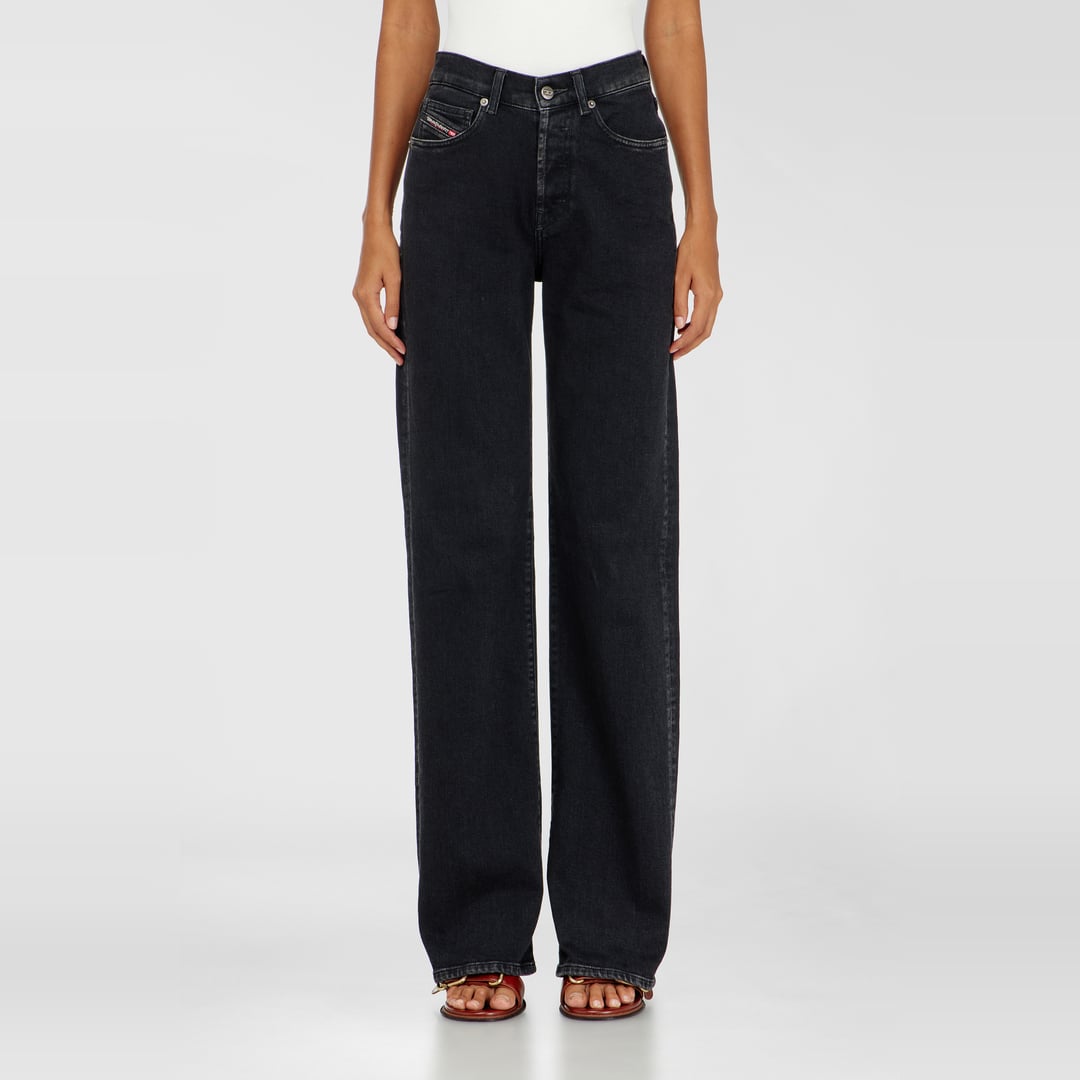 Diesel Regular Jeans High Waist 1971 D-Sent, Black/Dark grey, Button fly