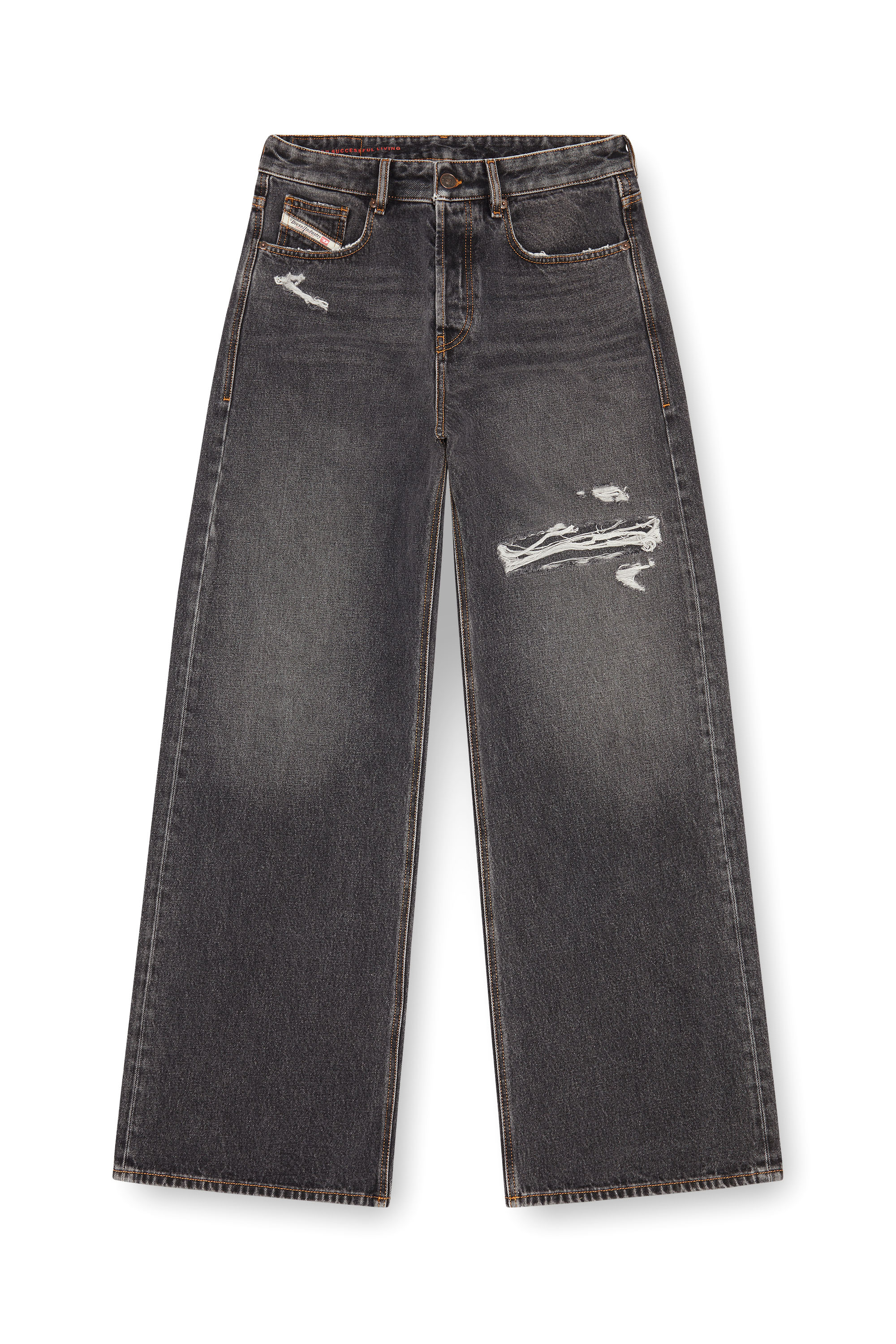 Diesel - Man's Relaxed Jeans D-Rise 007F6, Black/Dark grey - 3