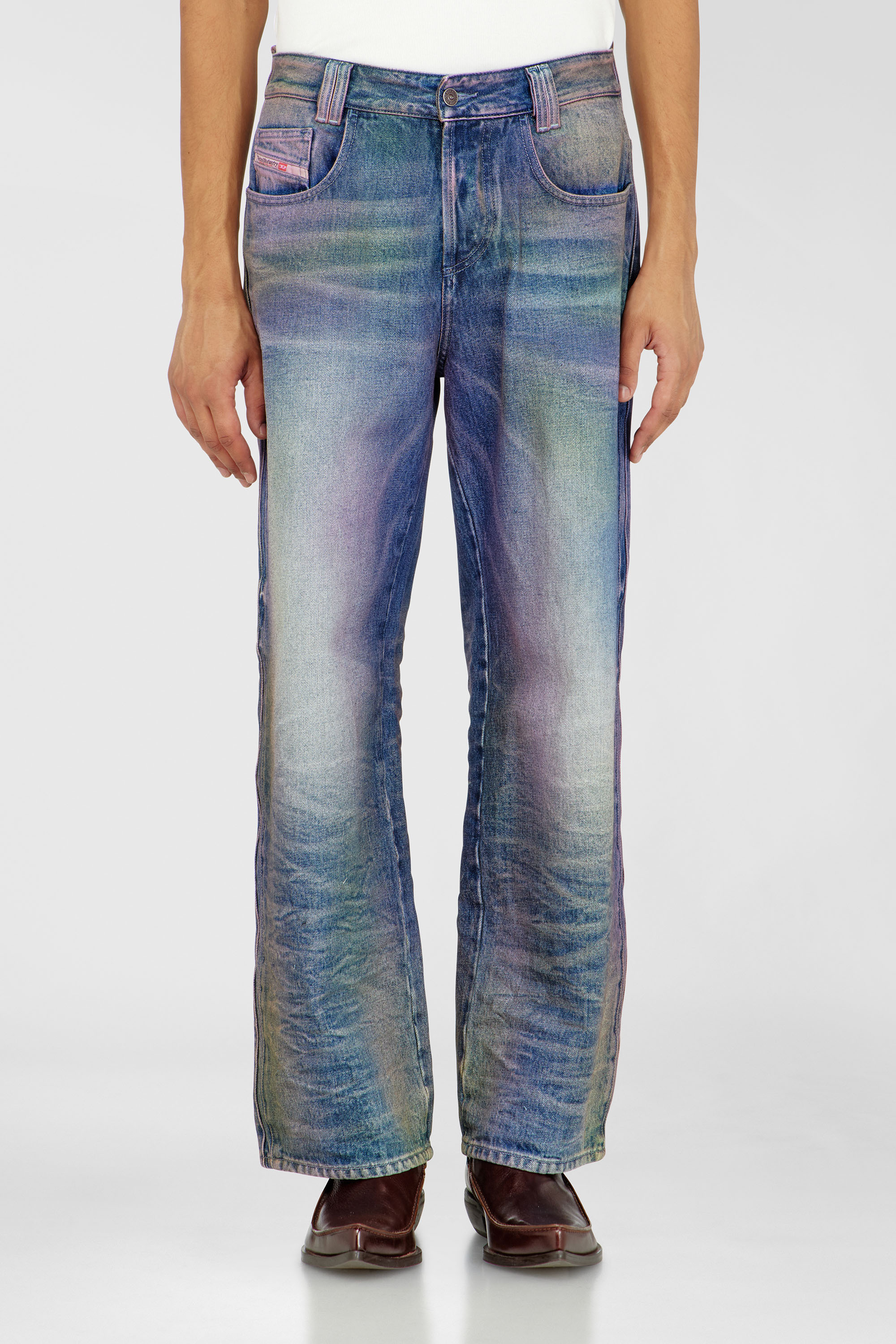 Diesel Relaxed Jeans High Waist 1982 D-Hakou, Colored, Button fly