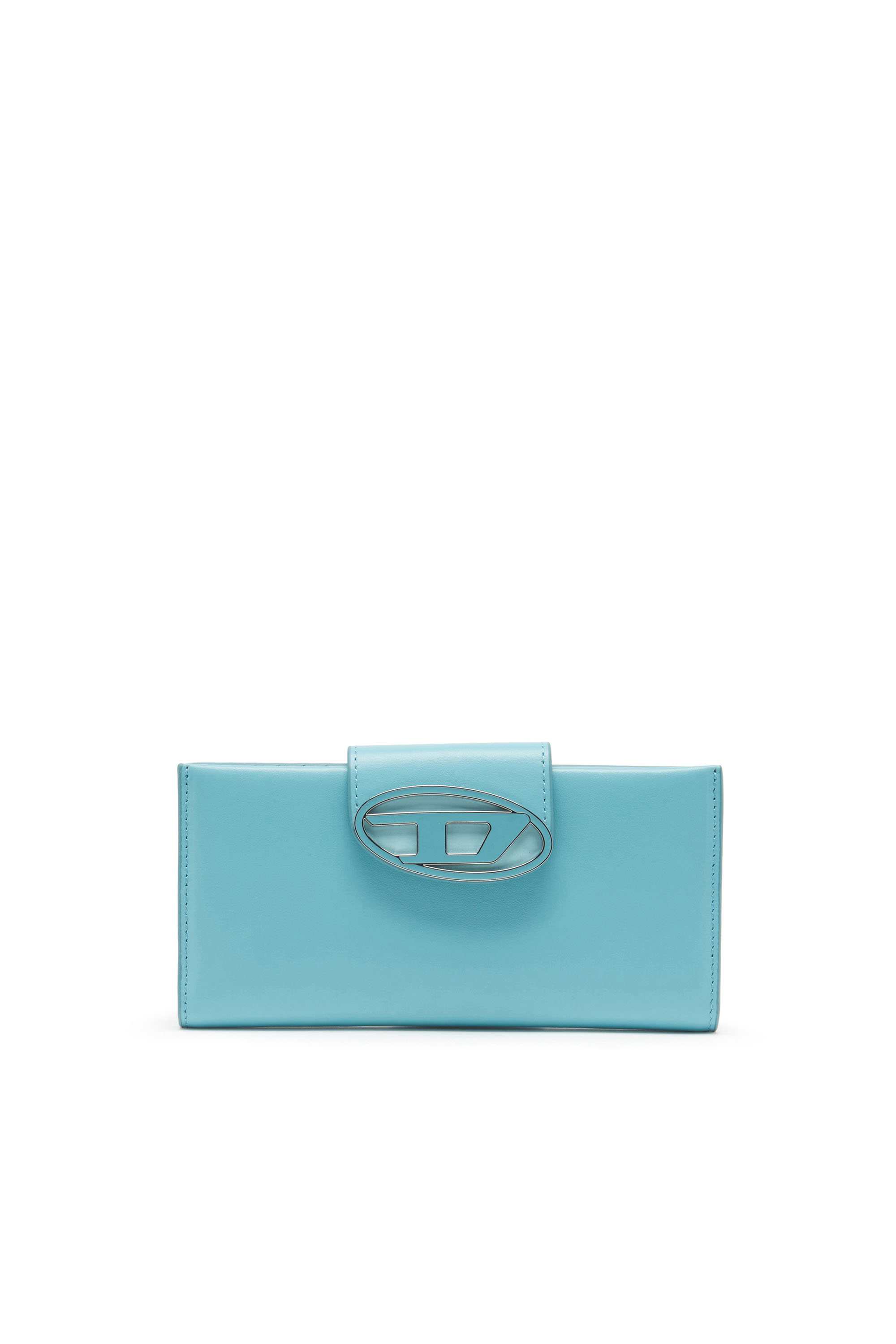 Diesel - Leather continental wallet - Small Wallets - Woman - Blue