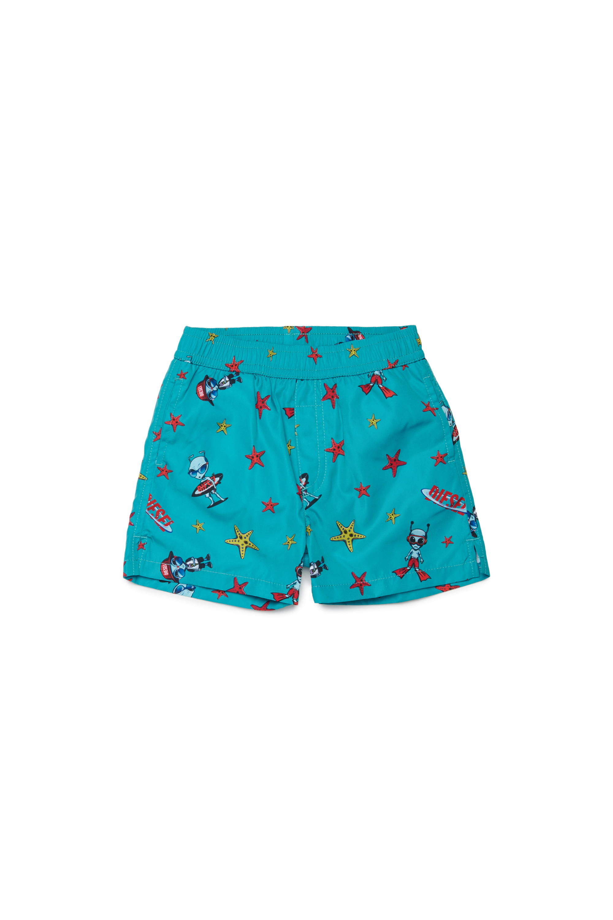 Diesel Boys Green - Swim Shorts With Starfish Print - Beachwear - Man Size 24-36 Kids