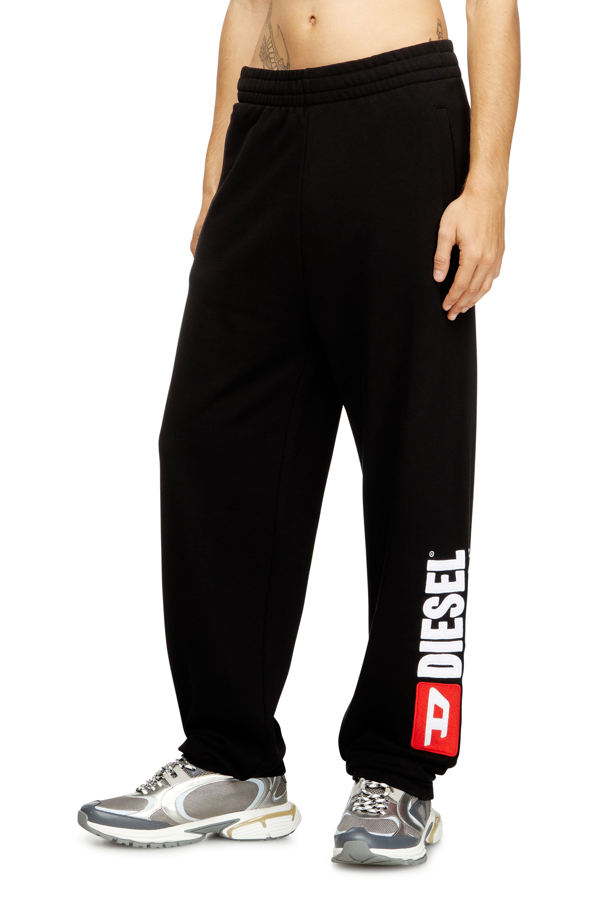Diesel - P-MARKY-DIV, Man's Cotton sweatpants with Diesel patch in Black - 1