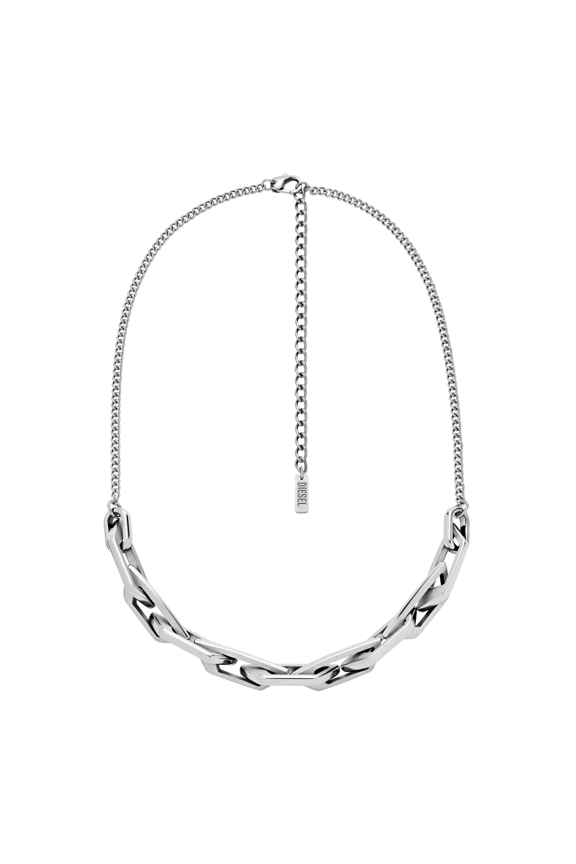 Diesel Unisex Silver - Stainless Steel Chain Necklace - Necklaces Uni