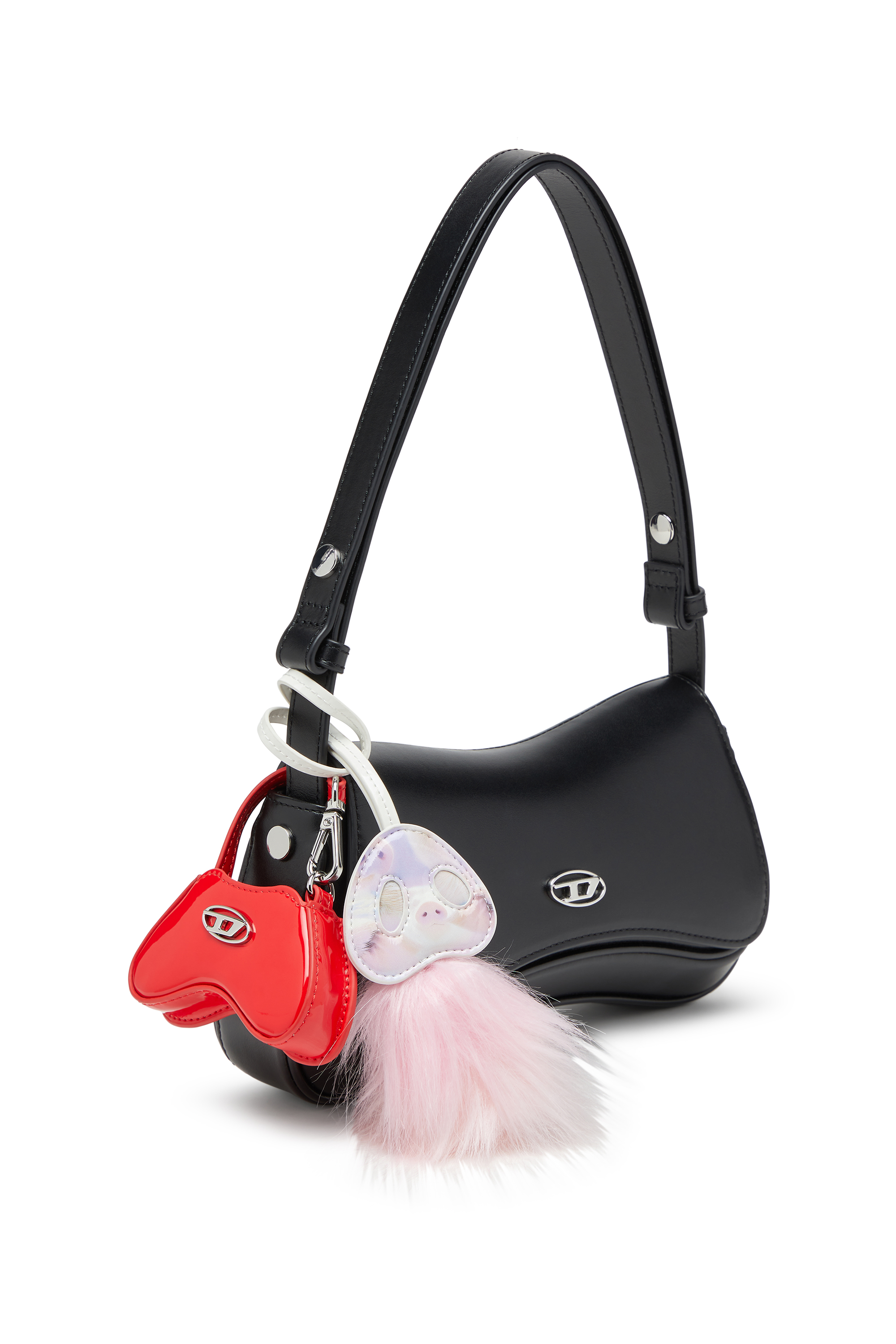 Diesel - FUR CHARMS I, Woman's Pig's snout bag charm with fluffy detail in Pink - 2
