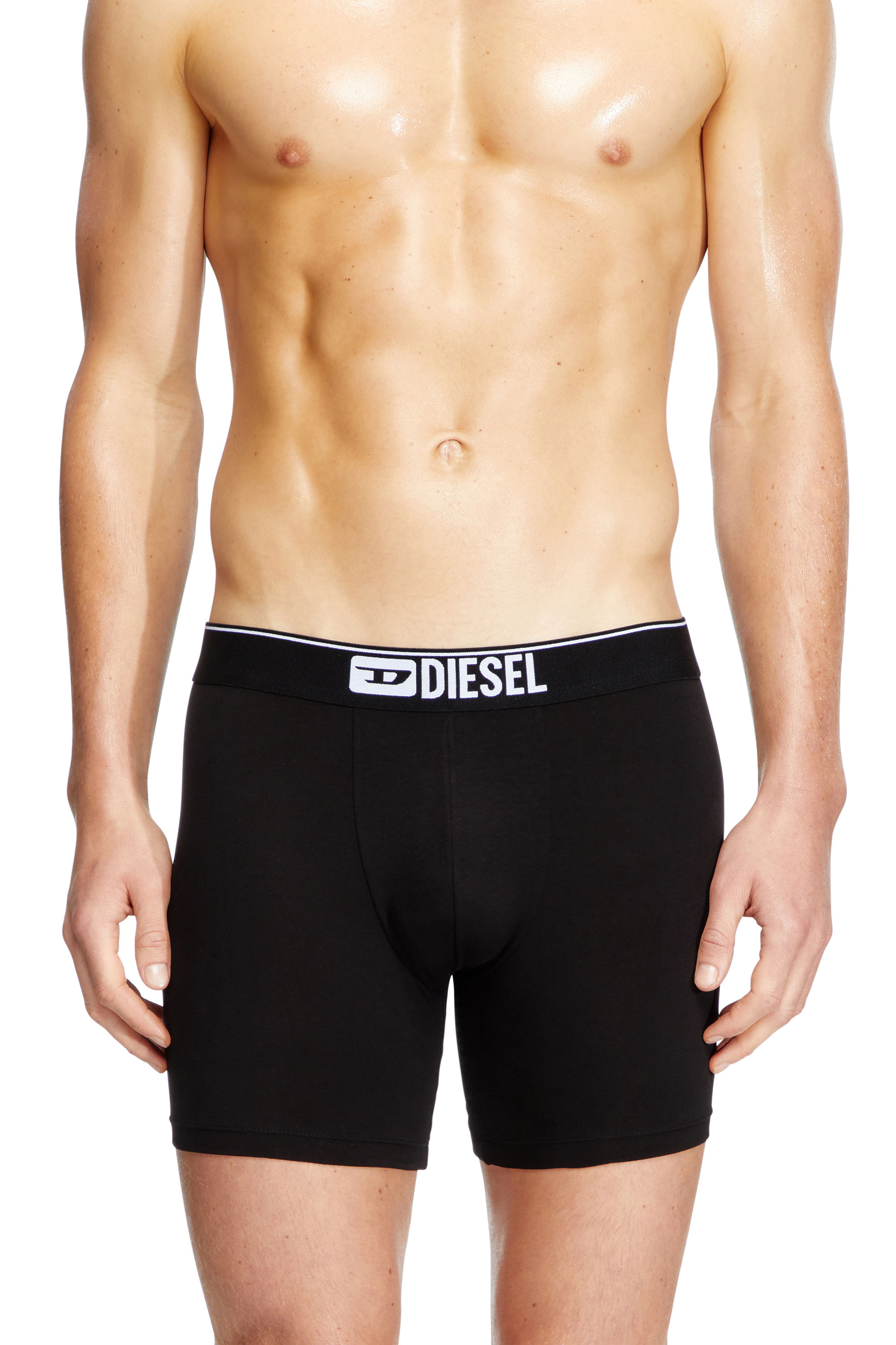 Diesel Black Stretch Cotton Boxer Set In Black