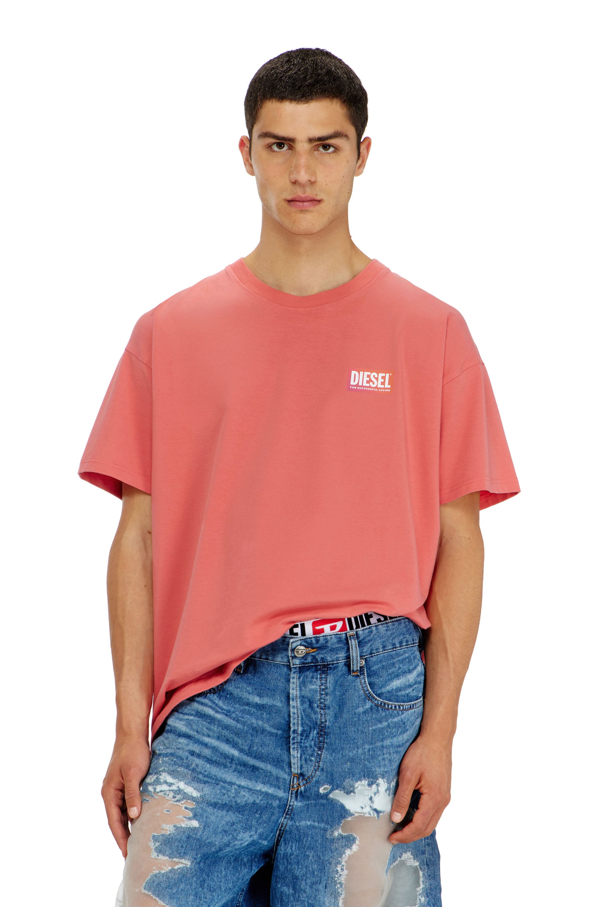 Diesel - T-shirt with transparent back logo - T-Shirts - Unisex - Red