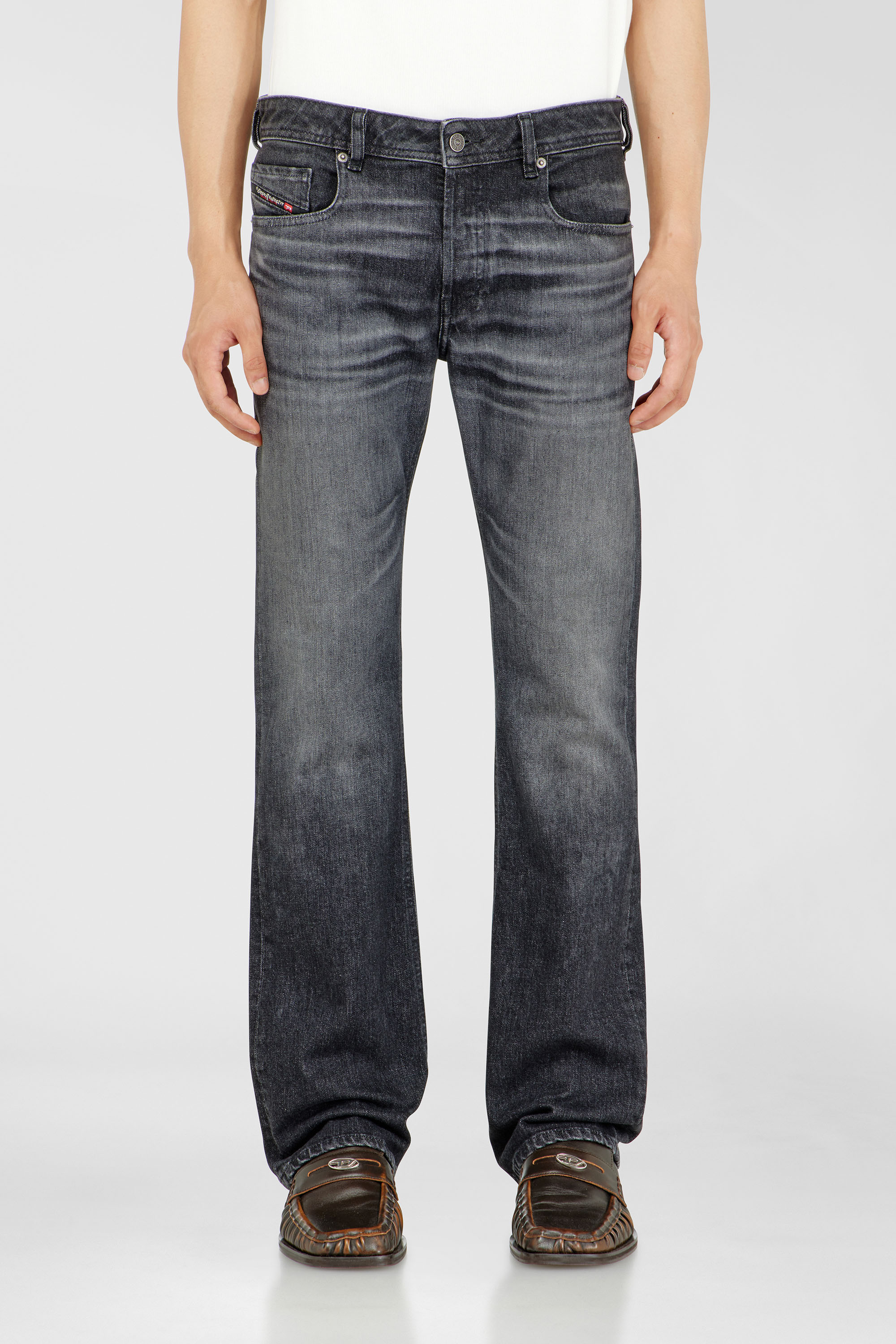 Diesel Bootcut Jeans Low Waist 2007 Zatiny, Black/Dark grey, Button fly