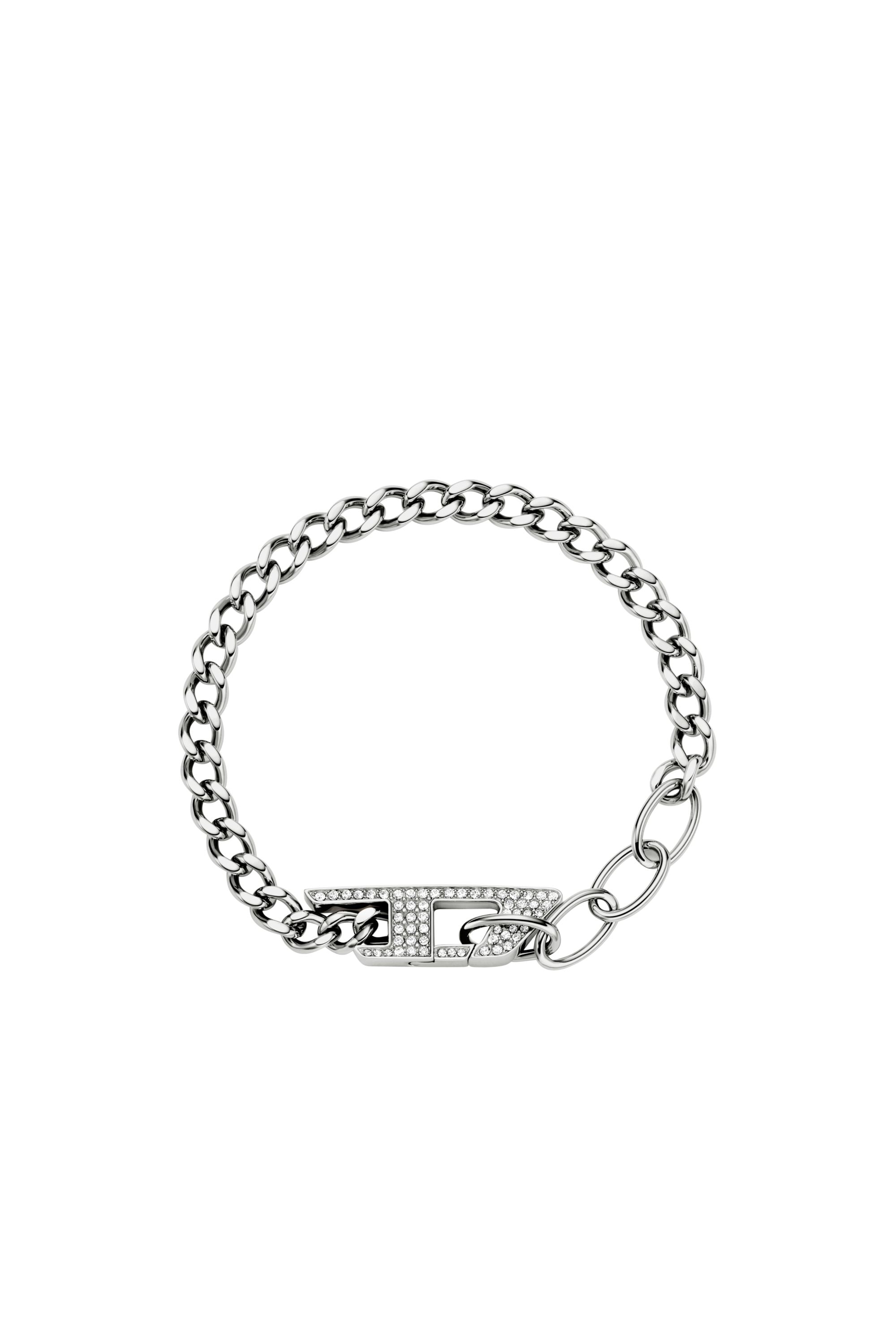 Diesel - Stainless steel glitz chain bracelet - Bracelets - Unisex - Silver