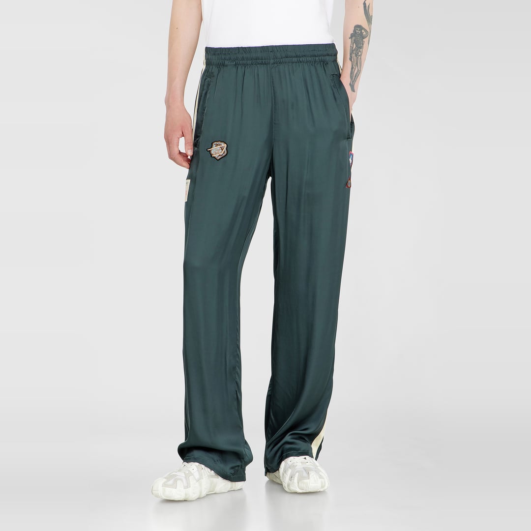 Diesel - Satin track pants with patches - Pants - Man - Green