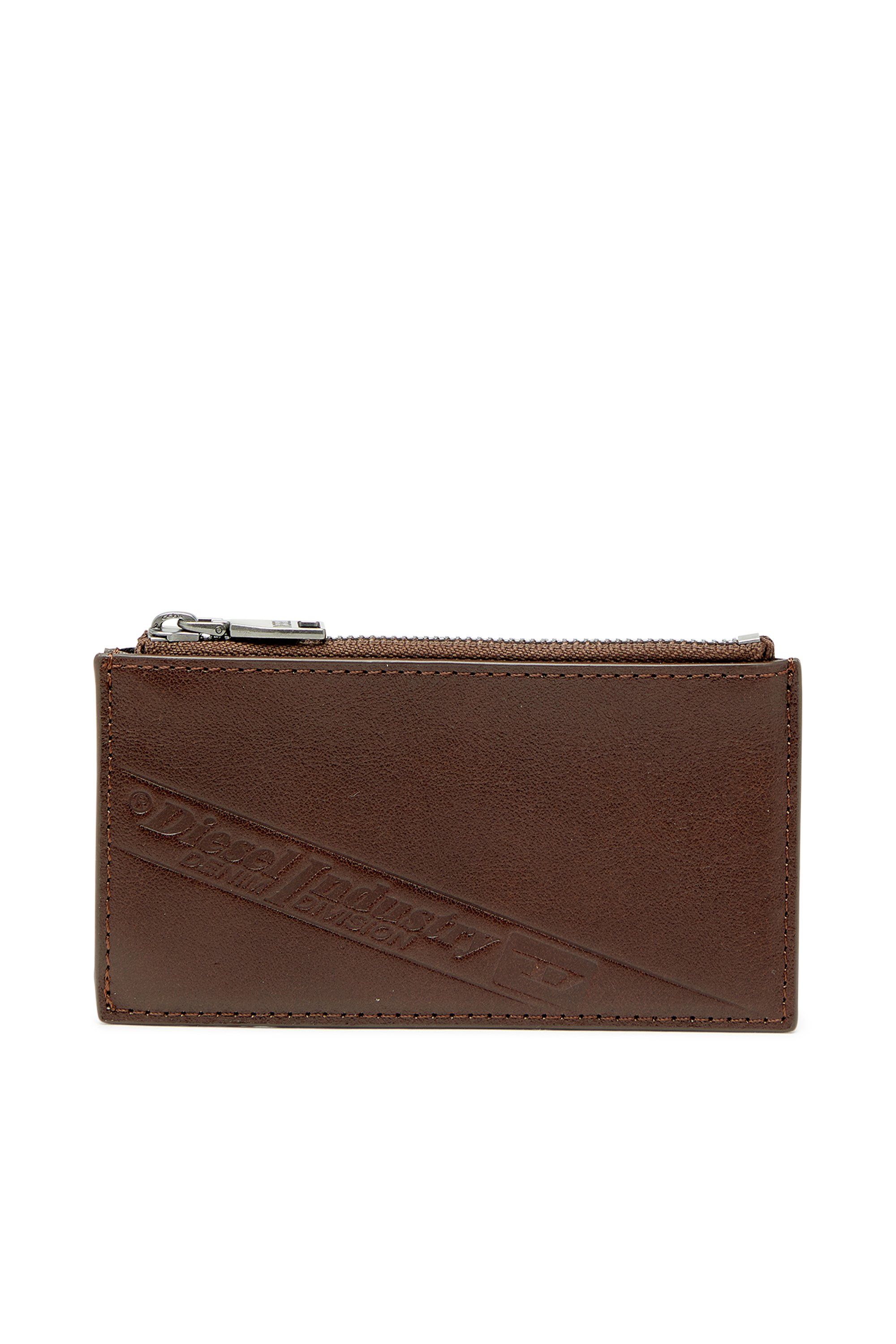 Diesel - Leather card holder with zip closure - Card cases - Man - Brown