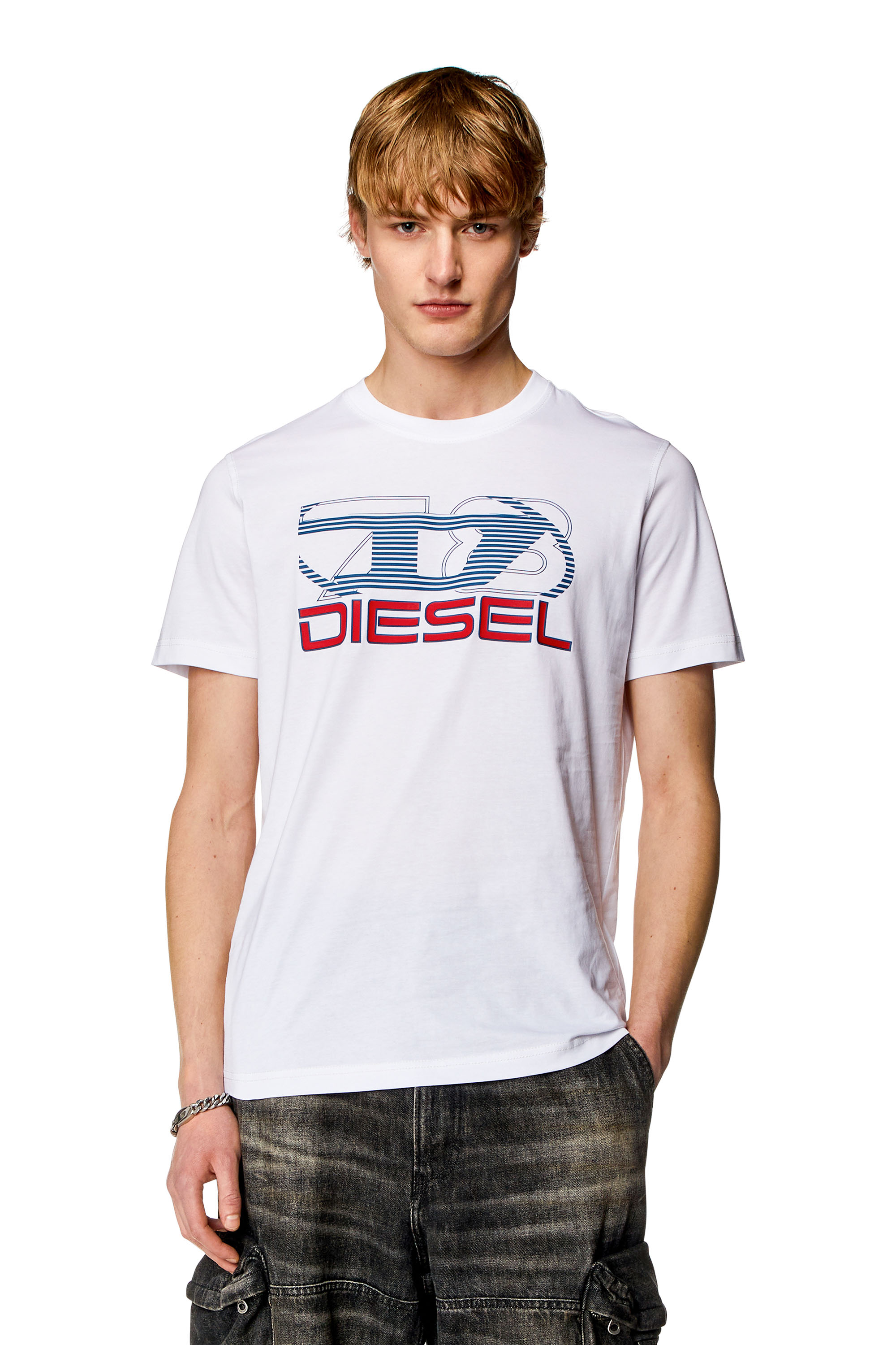 Diesel - Camiseta con estampado Oval D 78 - Camisetas - Hombre - Blanco