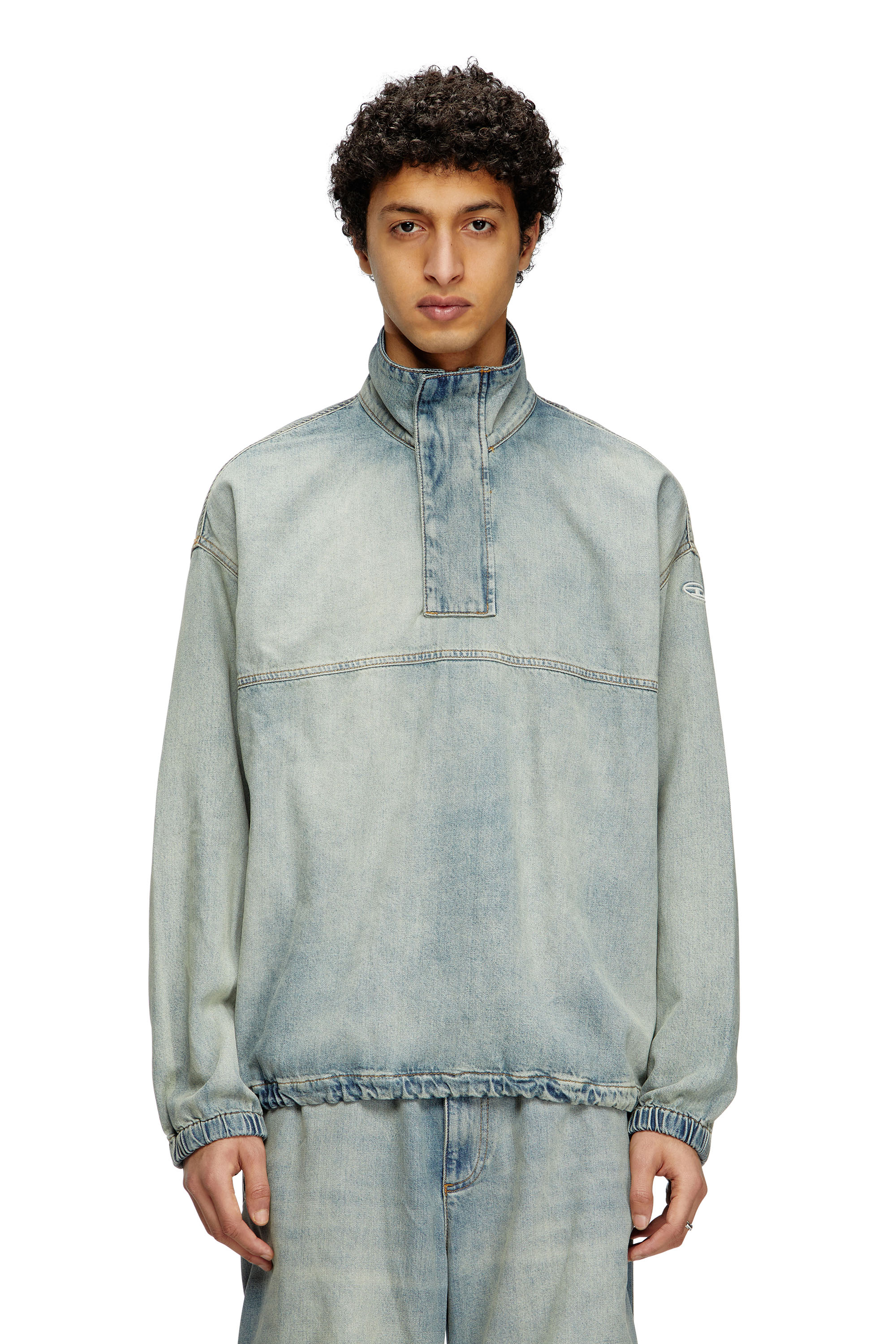 Diesel - Denim pullover in light bicolour denim - T-Shirts - Unisex - Blue