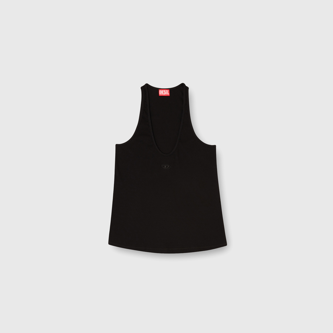 Diesel - Ribbed tank top with Oval D - T-Shirts - Woman - Black