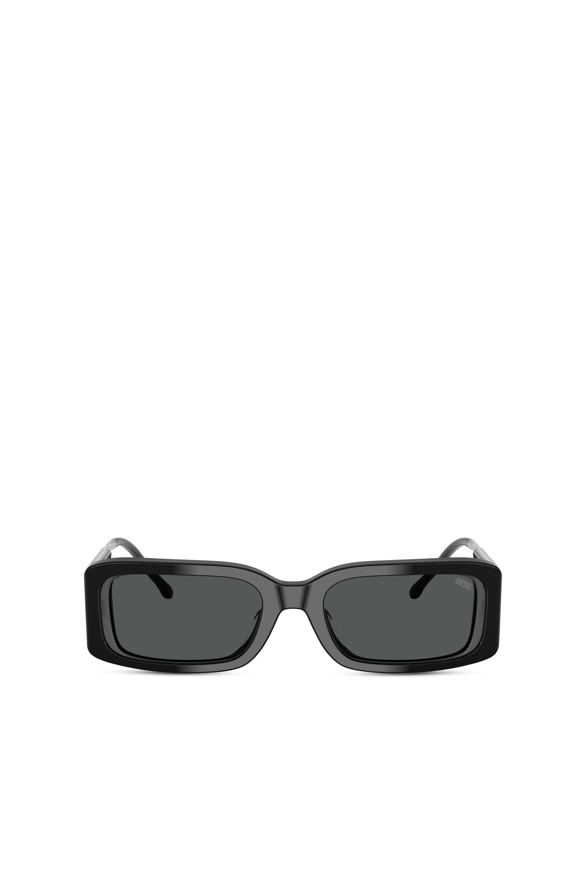 Diesel Unisex Black - Rectangle Sunglasses - Sunglasses Uni