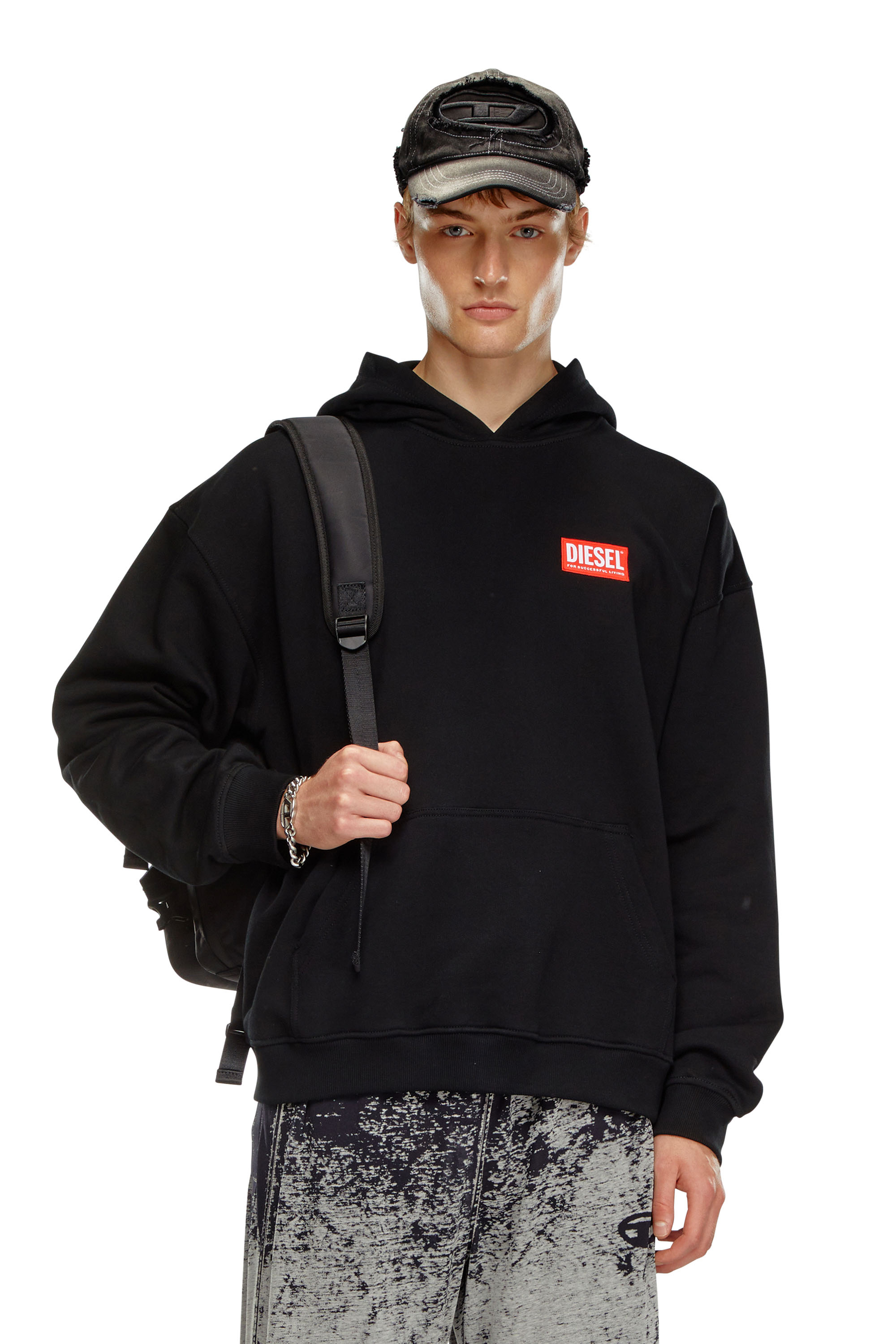 Diesel Hoodie En Coton In Black