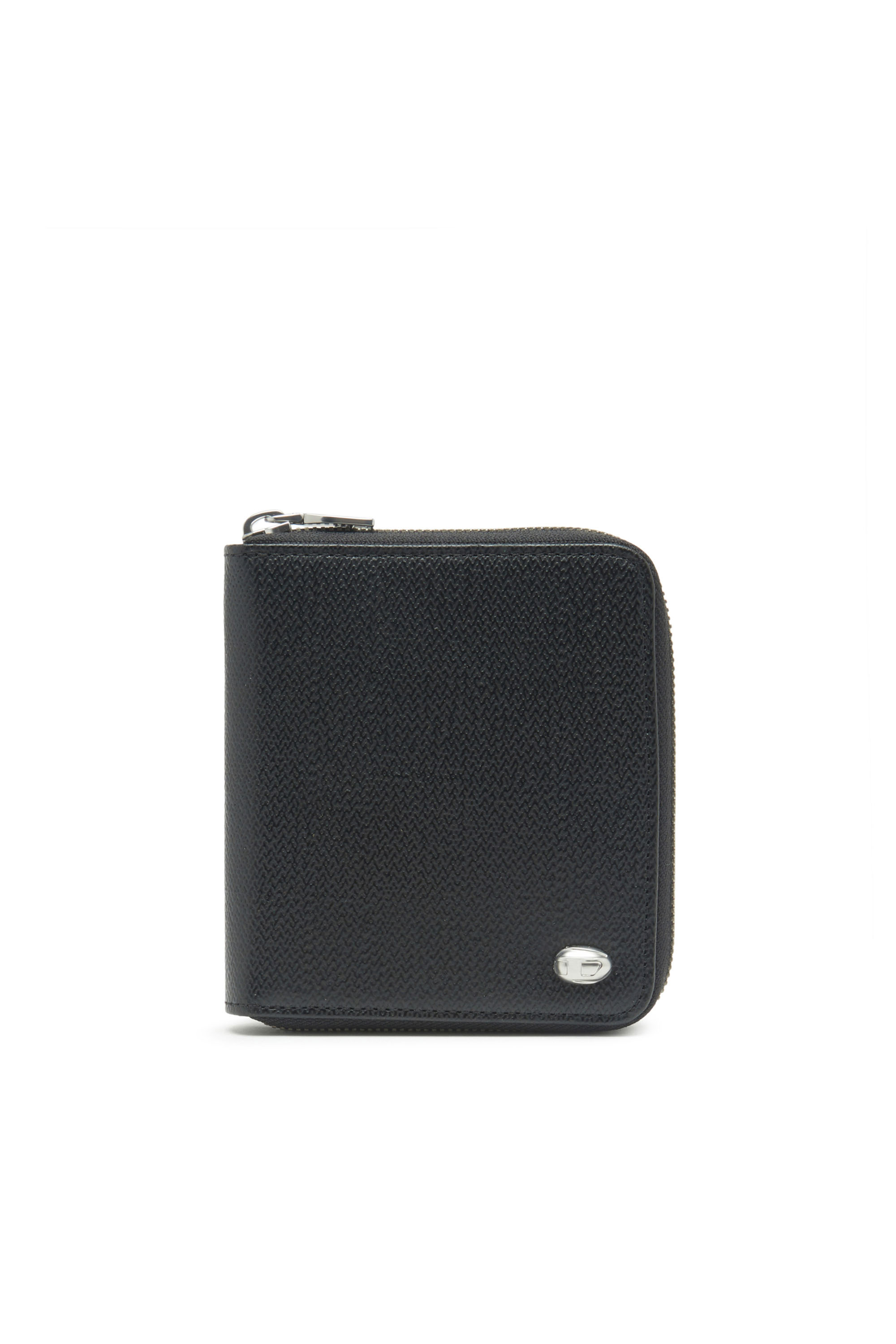 Diesel - Zip wallet in textured leather - Small Wallets - Man - Black