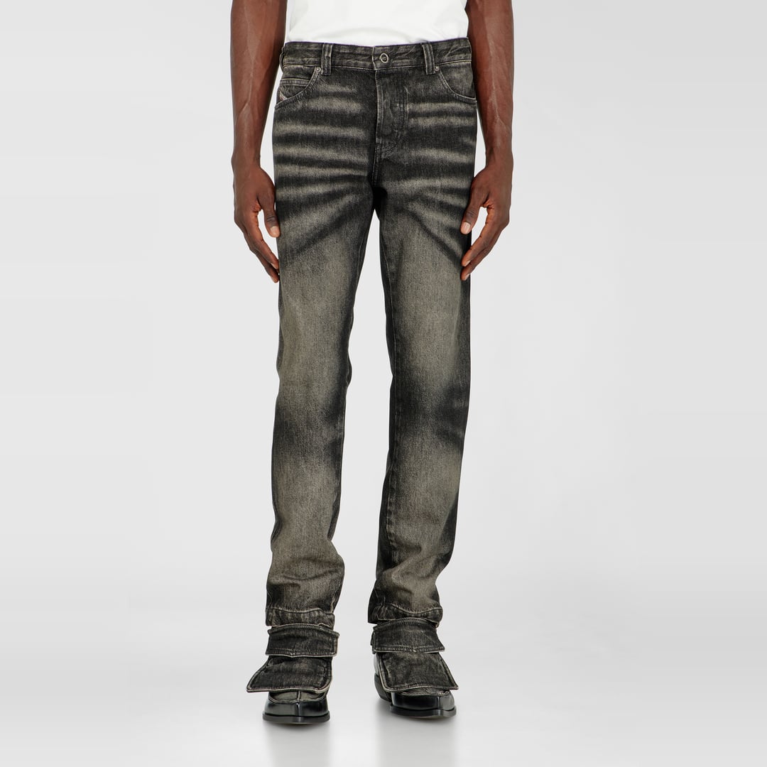 Diesel Slim Jeans Regular Waist D-Ghetvyl, Black/Dark grey, Button fly