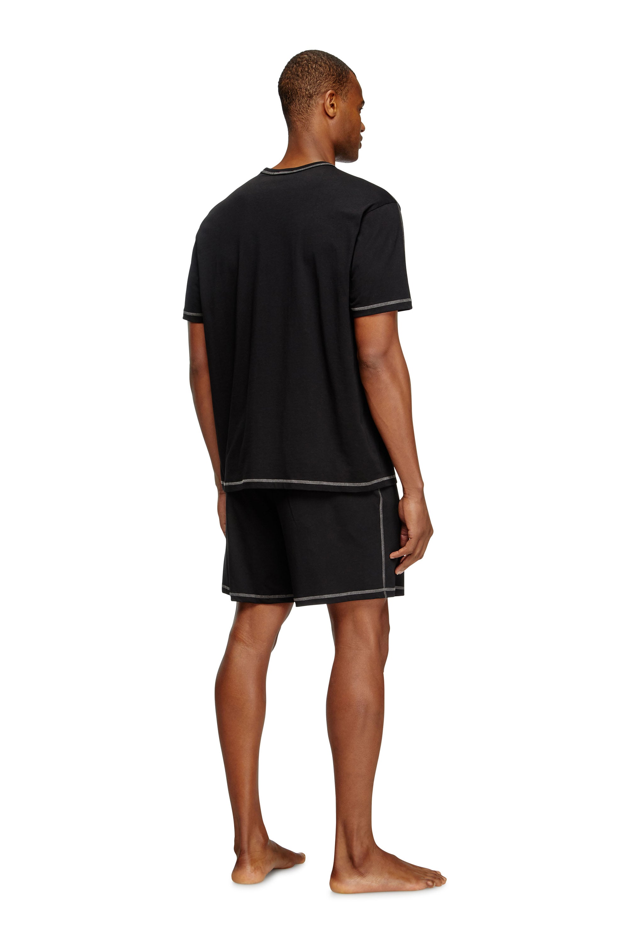 Diesel - Short Pajamas set in cotton jersey - Pajamas - Man - Black