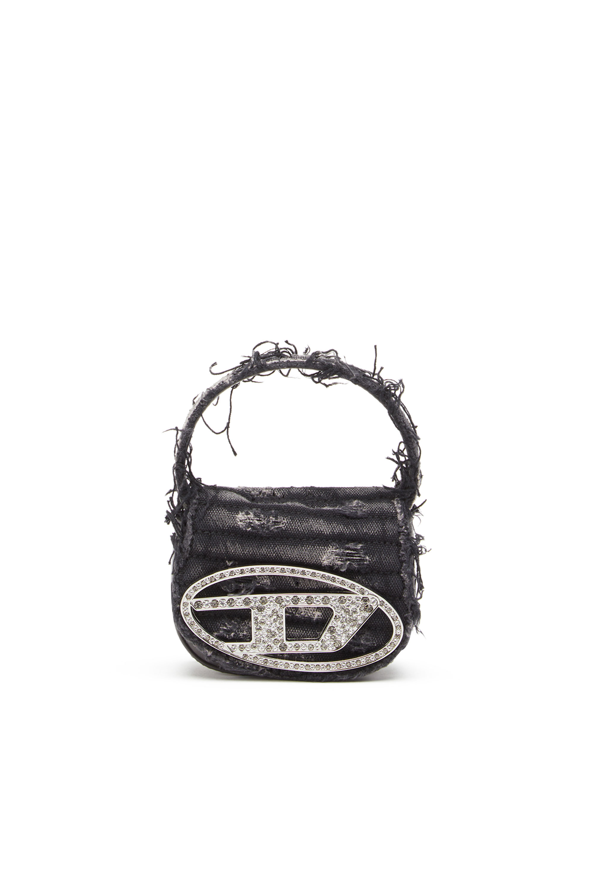 Diesel - 1DR XS - Iconic mini bag in canvas and crystals - Handbags - Woman - Black