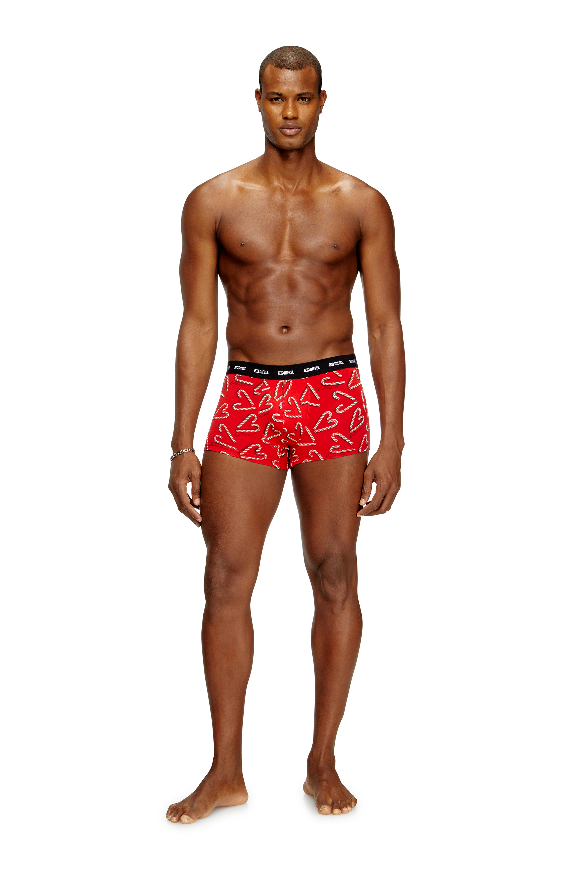 Diesel - DAMIEN-GFT-UTLT-3PACK, Man's Set of three stretch-cotton boxers in Red/Black - 3
