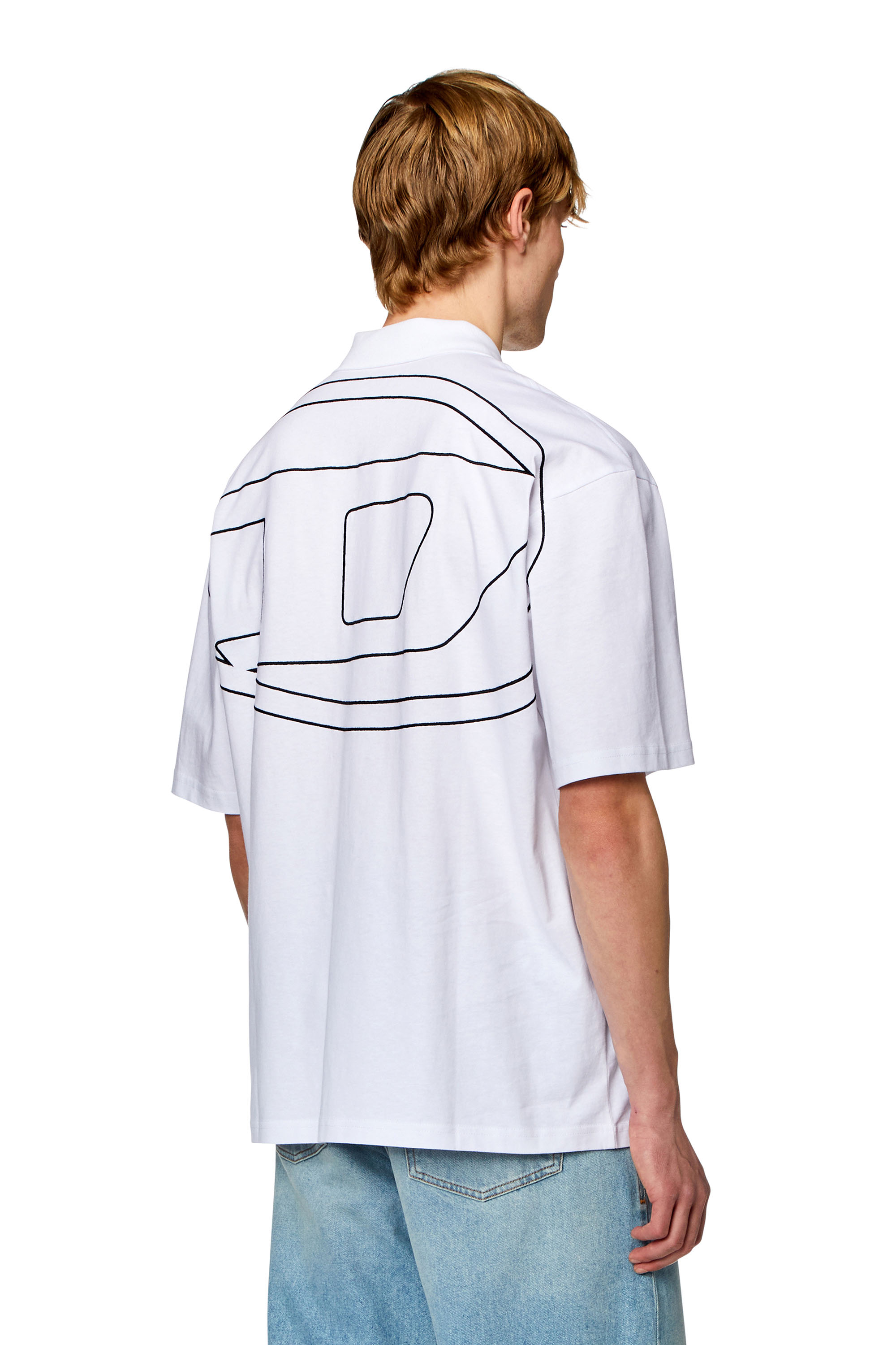 Diesel - Poloshirt mit großer Oval D-Stickerei - Polohemden - Herren - Weiss