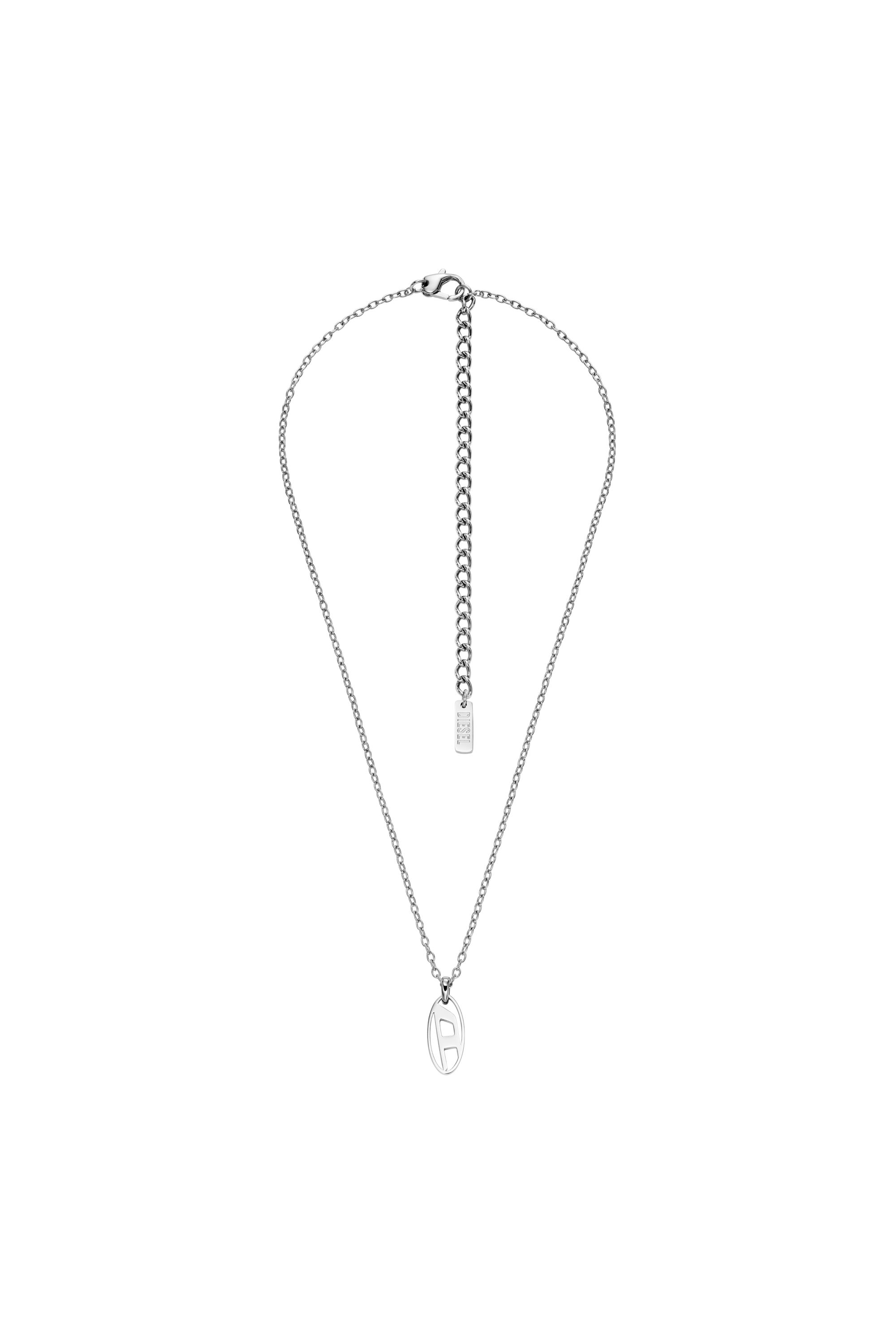 Diesel Unisex Silver - Stainless Steel Pendant Necklace - Necklaces Uni