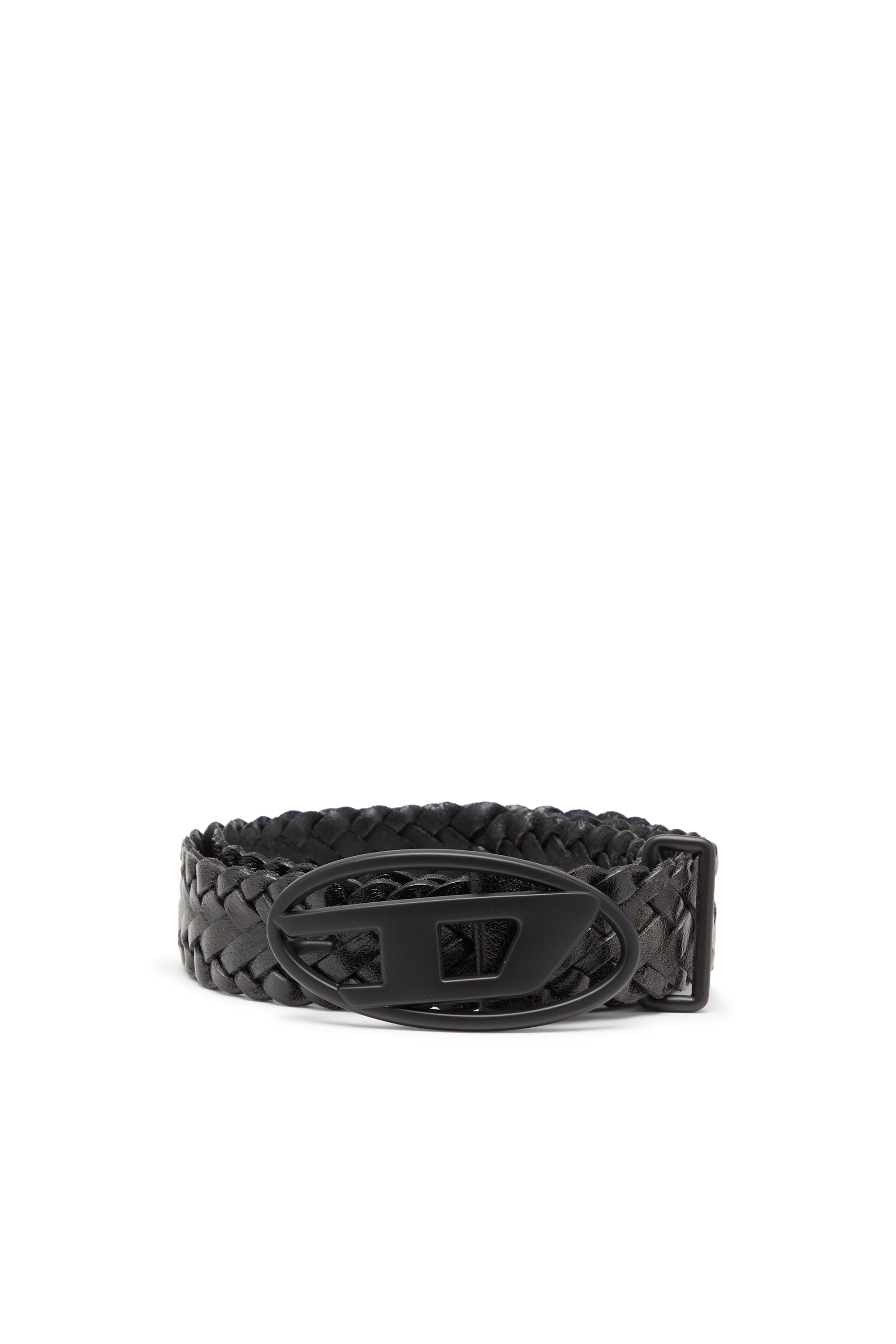 Diesel Unisex Black - 4 Cm Braided Leather Belt - Belts Size 85