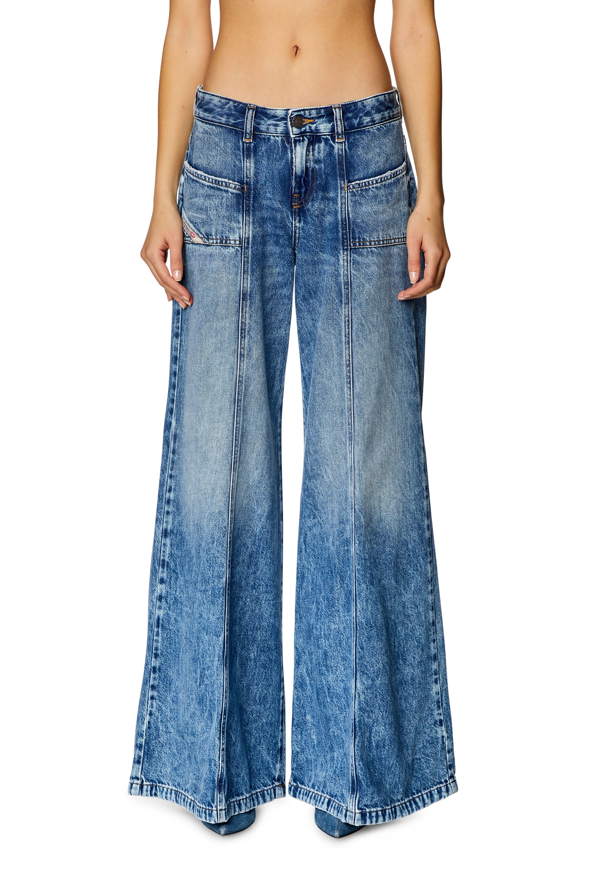 Diesel - Bootcut and Flare Jeans - D-Akii - Jeans - Woman - Blue
