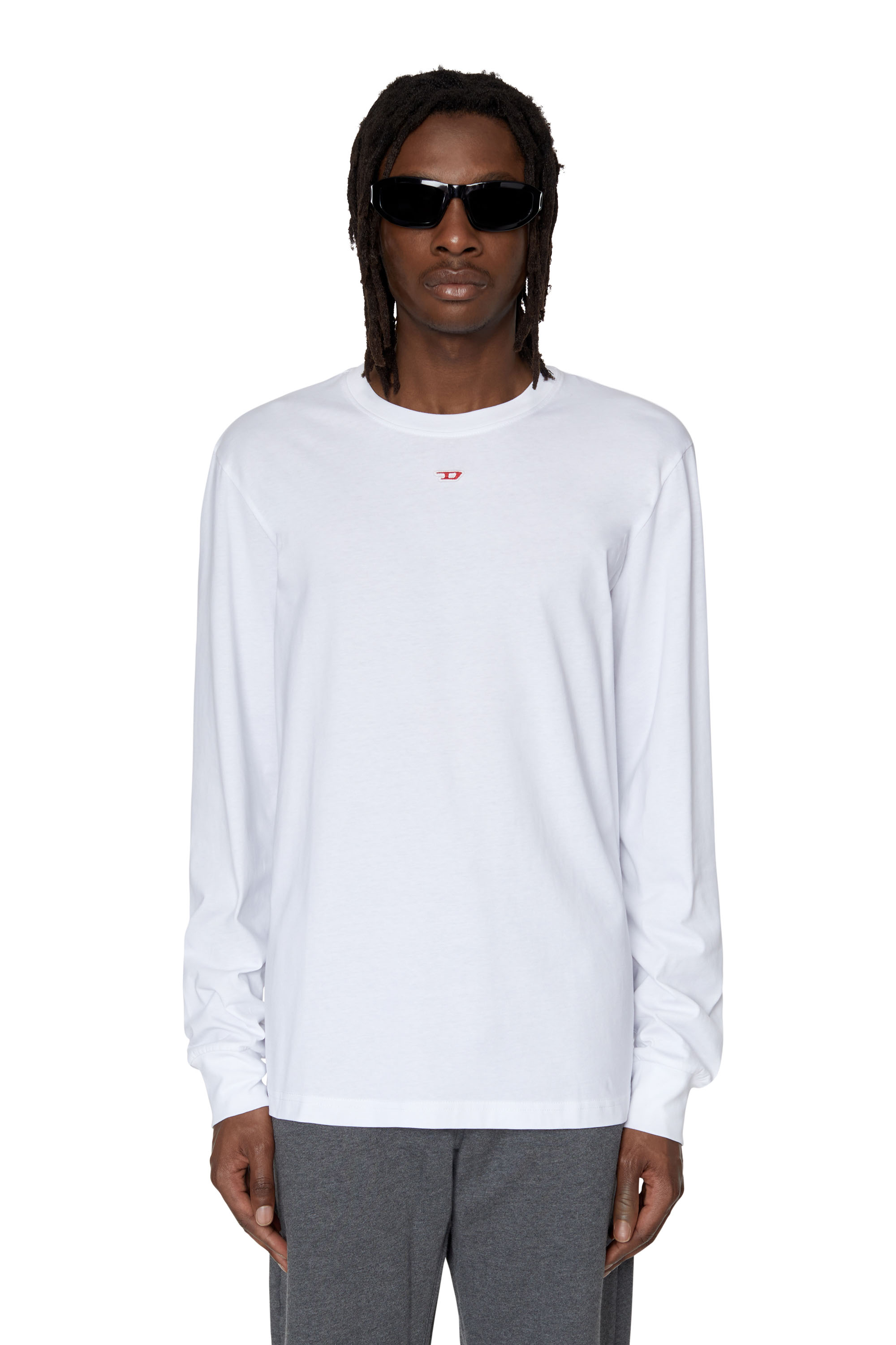 Diesel Logo-patch Long-sleeved T-shirt In White
