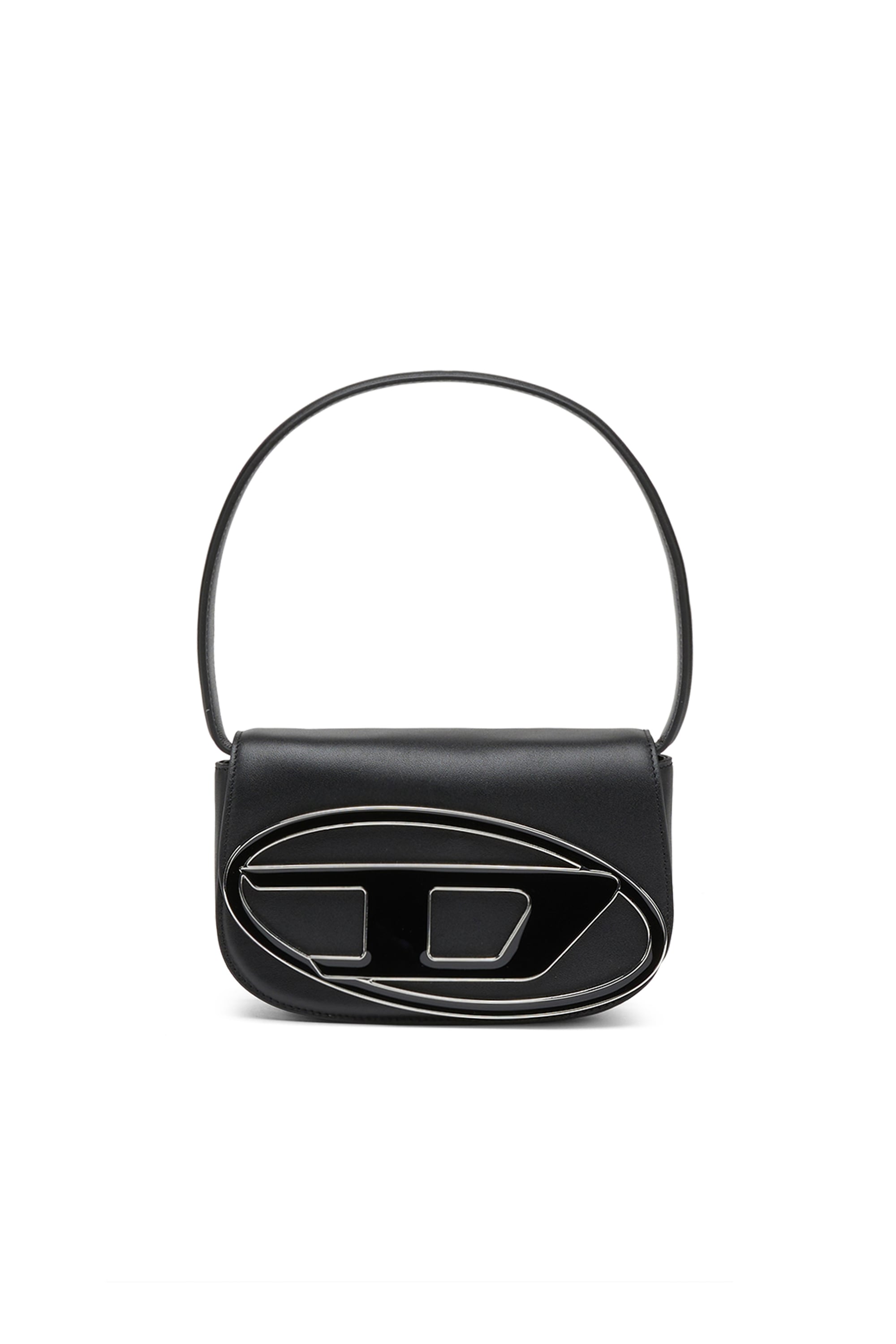 Diesel - 1DR-Iconic shoulder bag in nappa leather - Shoulder Bags - Woman - Black