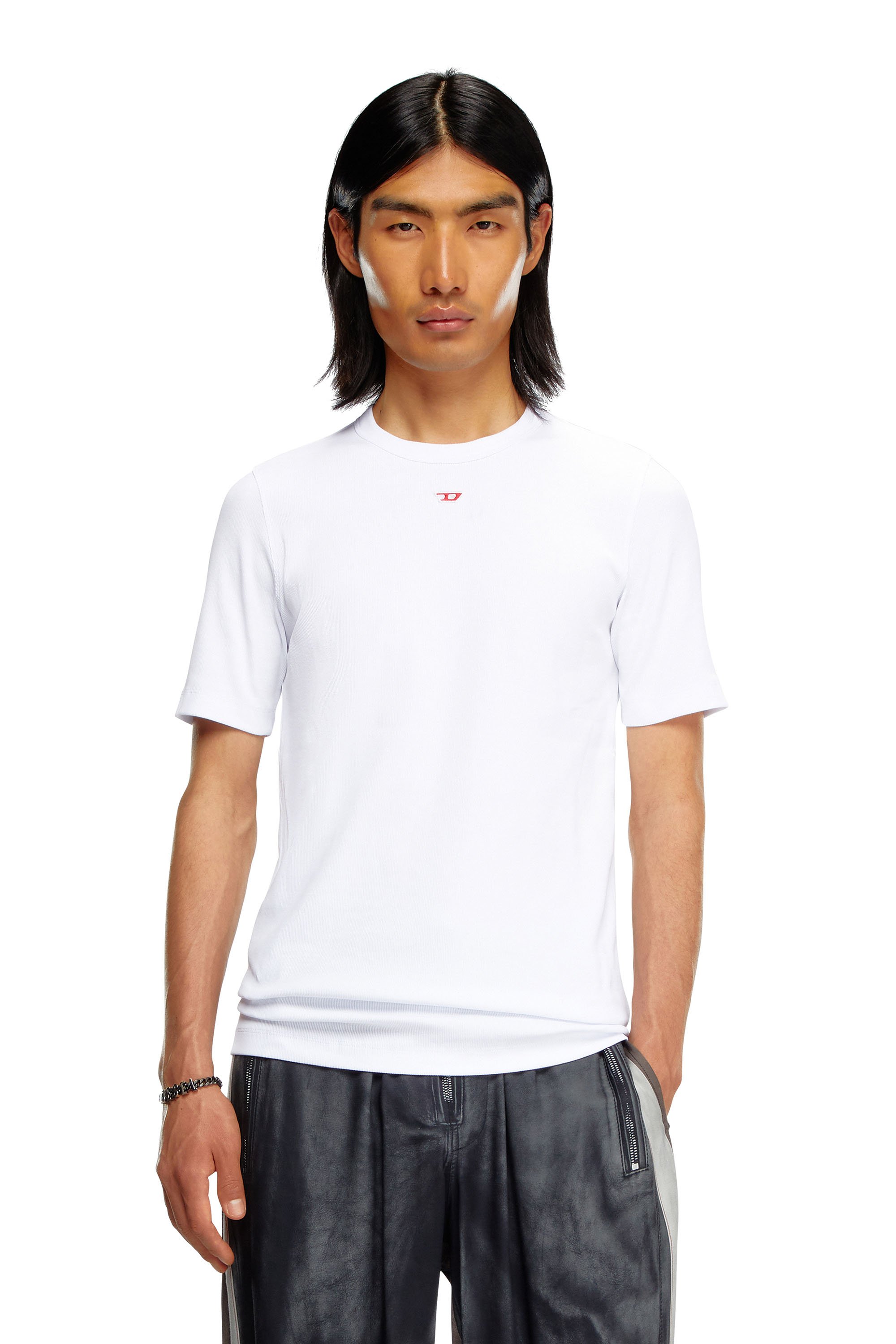 Diesel - T-shirt con logo D applicato - T-Shirts - Uomo - Bianco