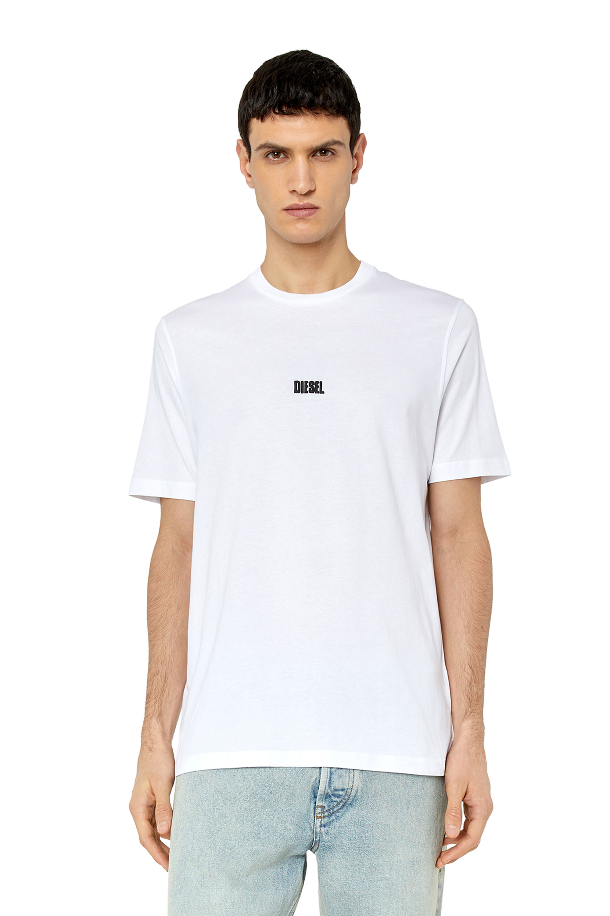 Diesel - T-shirt con logo Diesel a effetto puff - T-Shirts - Uomo - Bianco