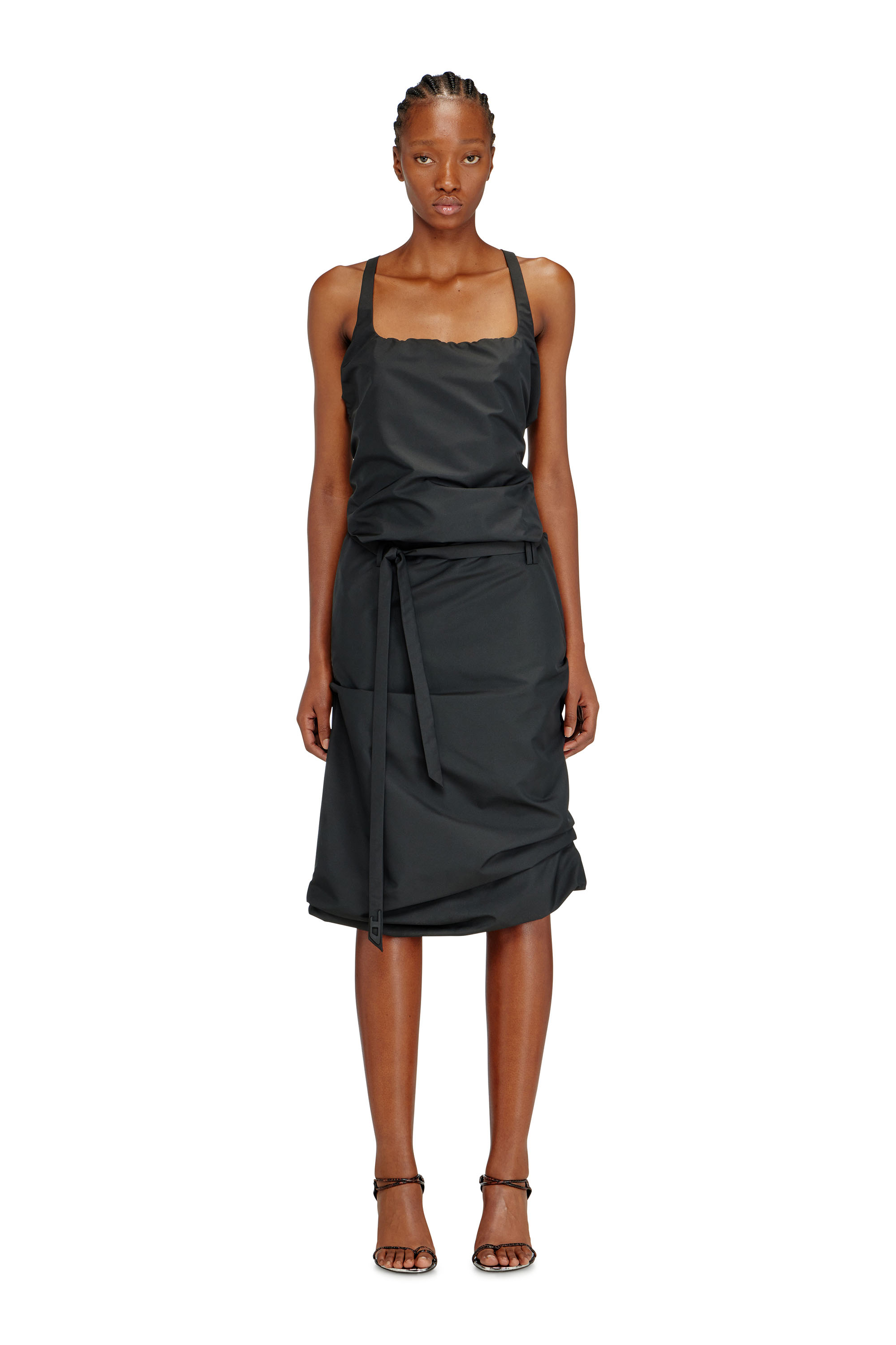 Diesel Women's Black - Open-Back Apron Dress In Taffeta - Dresses - Woman Size 42
