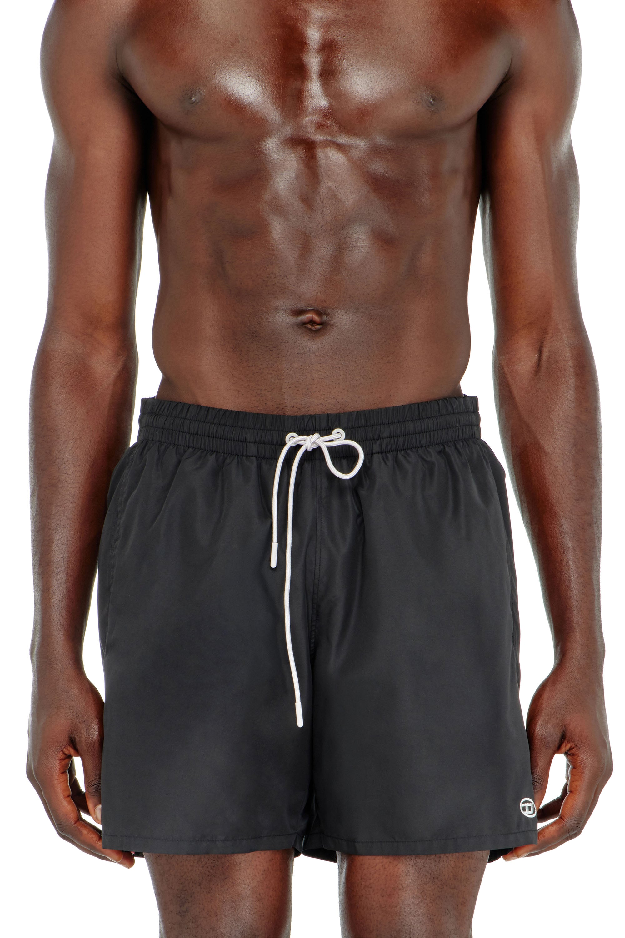 Diesel - Swim shorts with metallic Oval D logo - Swim shorts - Man - Black