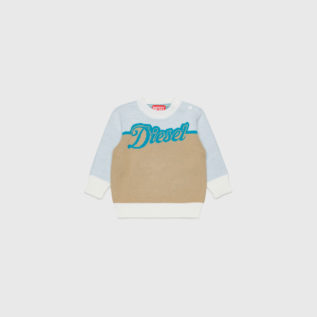 Diesel - Pull en mélange de laine avec logo Diesel - Pull Maille - Mixte - Blanc