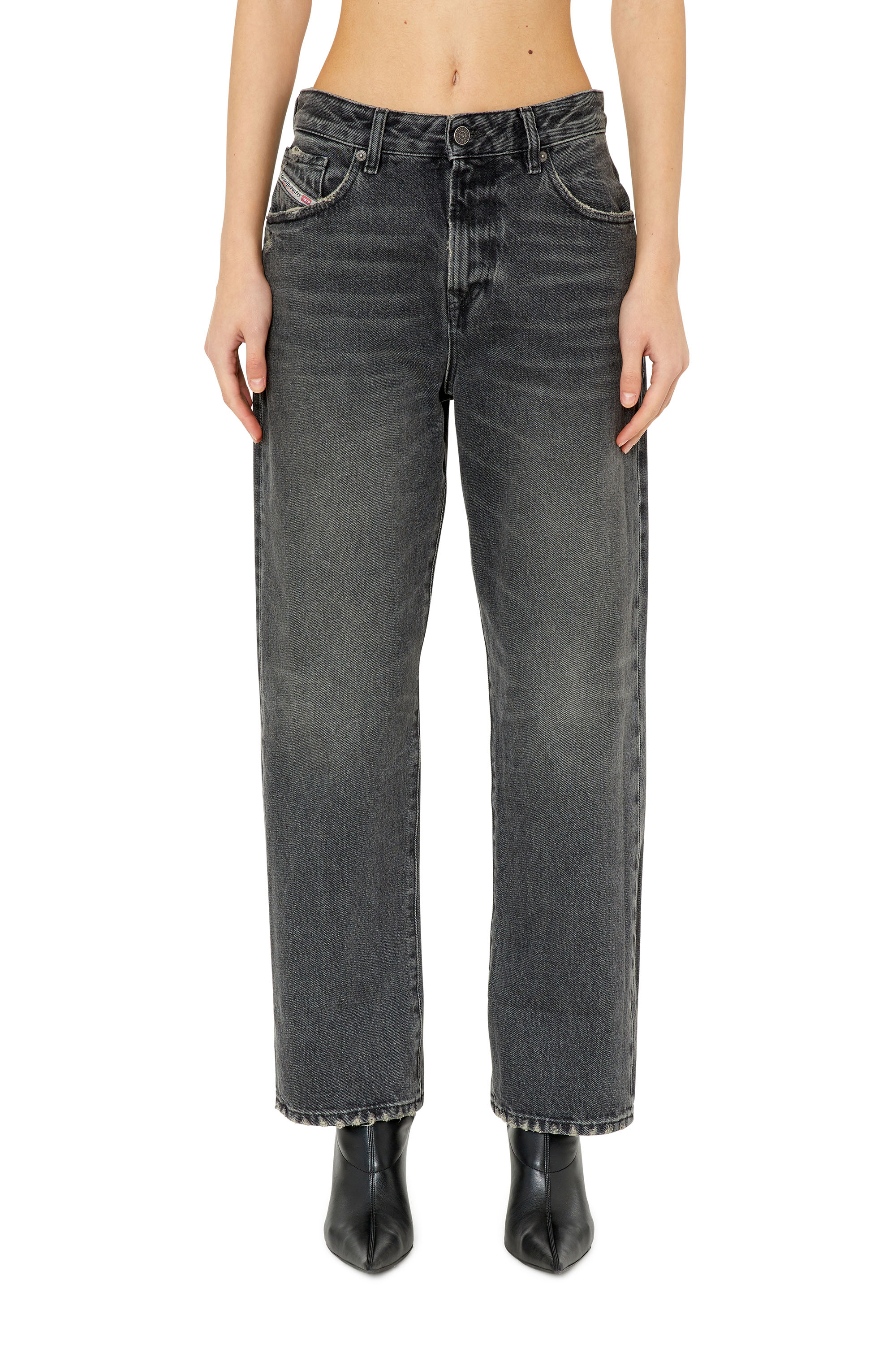 Diesel D-air Straight-leg Jeans In Black