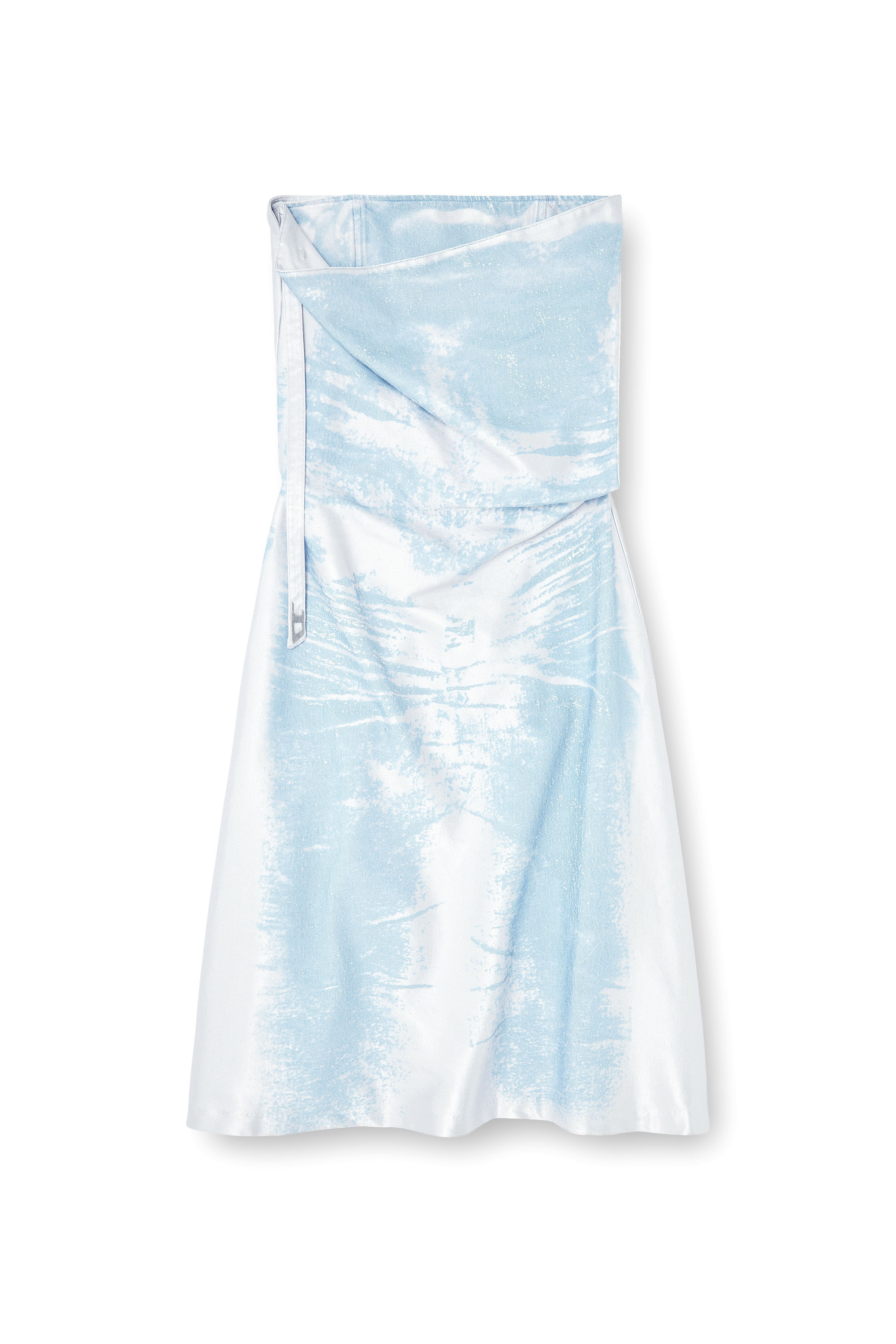 Diesel - DE-ERONIX-FSI, Woman's Long dress in coloured satin denim in Light Blue - 3