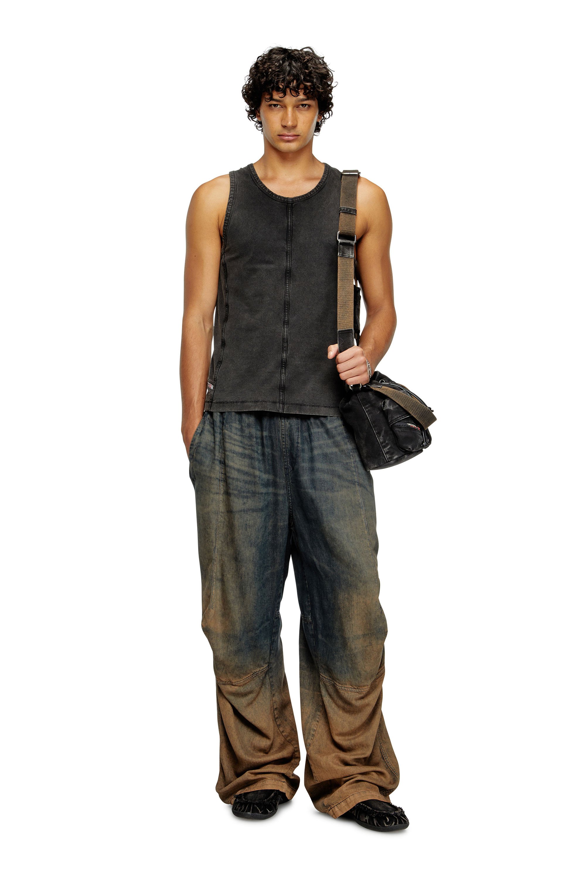 Diesel Multi-pkts-multipocket Bucket Bag In Washed Denim
